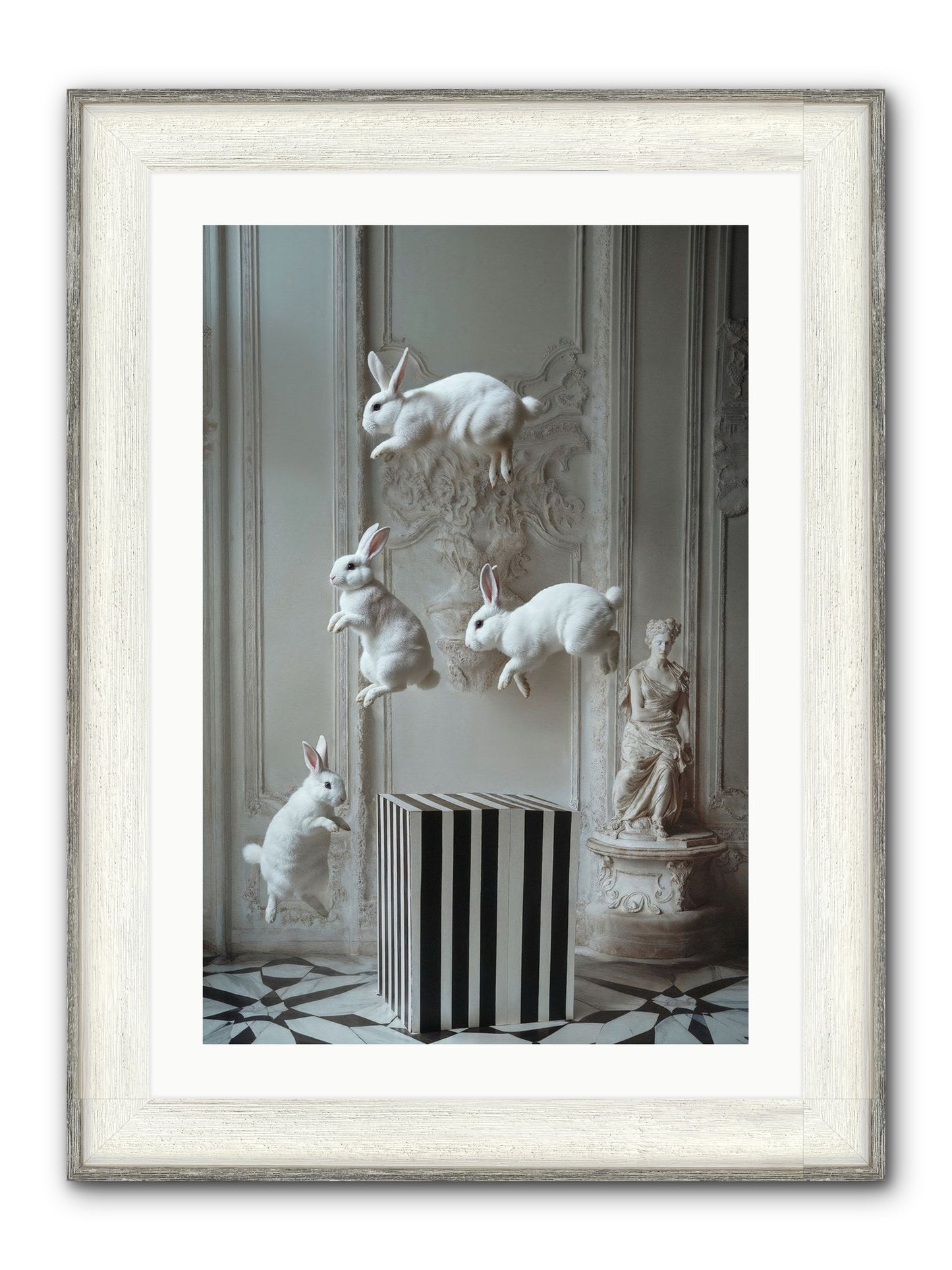 Footprints In The Sky Framed Print - Driftwood White 20x30