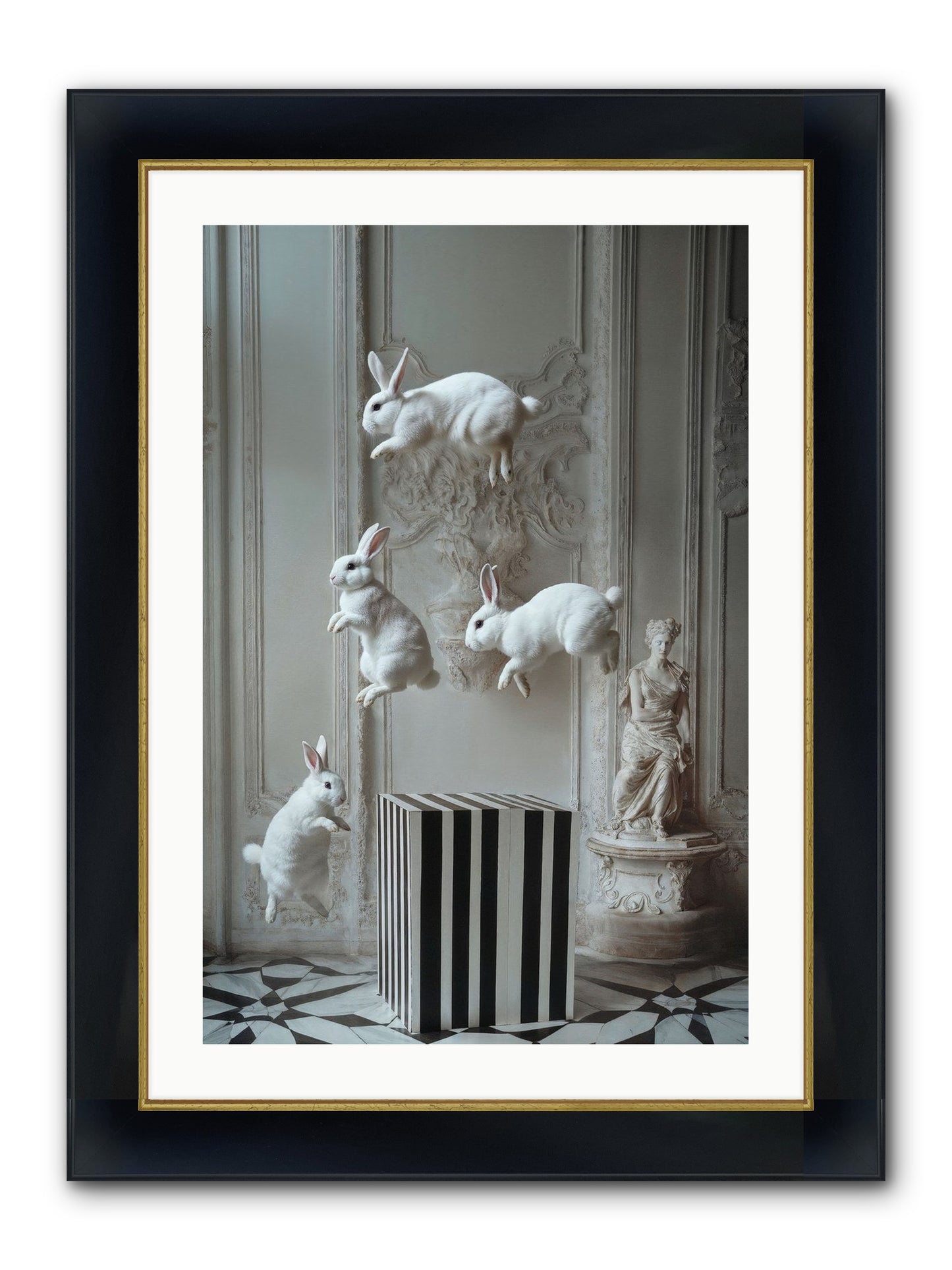 Footprints In The Sky Framed Print - Wide Black w/Gold 20x30