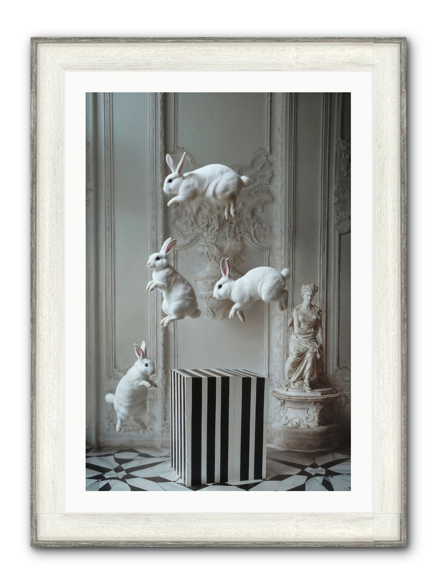 Footprints In The Sky Framed Print - Driftwood White 24x36