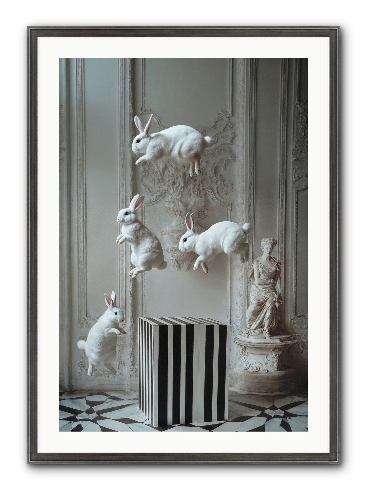 Footprints In The Sky Framed Print - Slimwoods Black/Silver 24x36