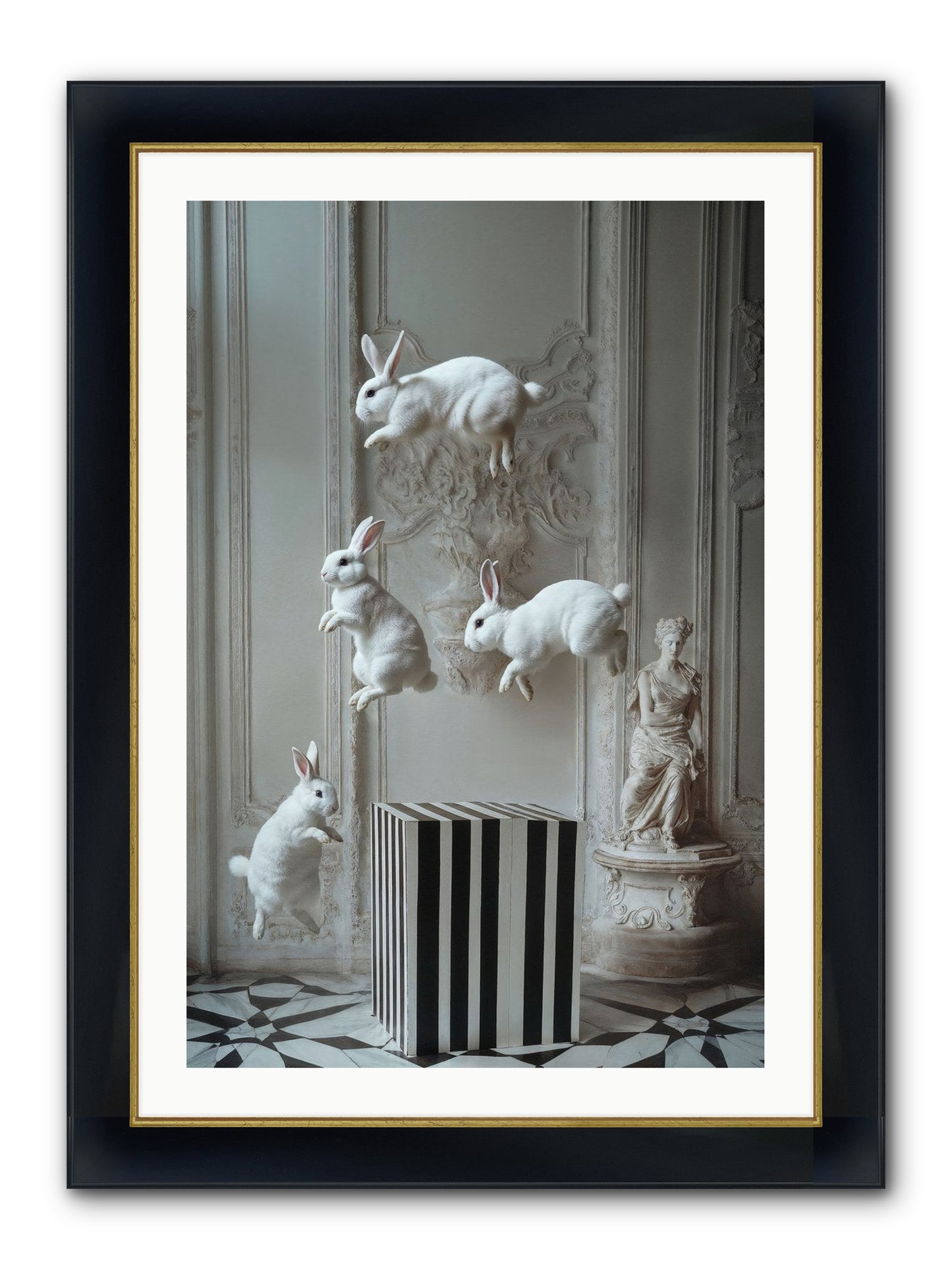 Footprints In The Sky Framed Print - Wide Black w/Gold 24x36
