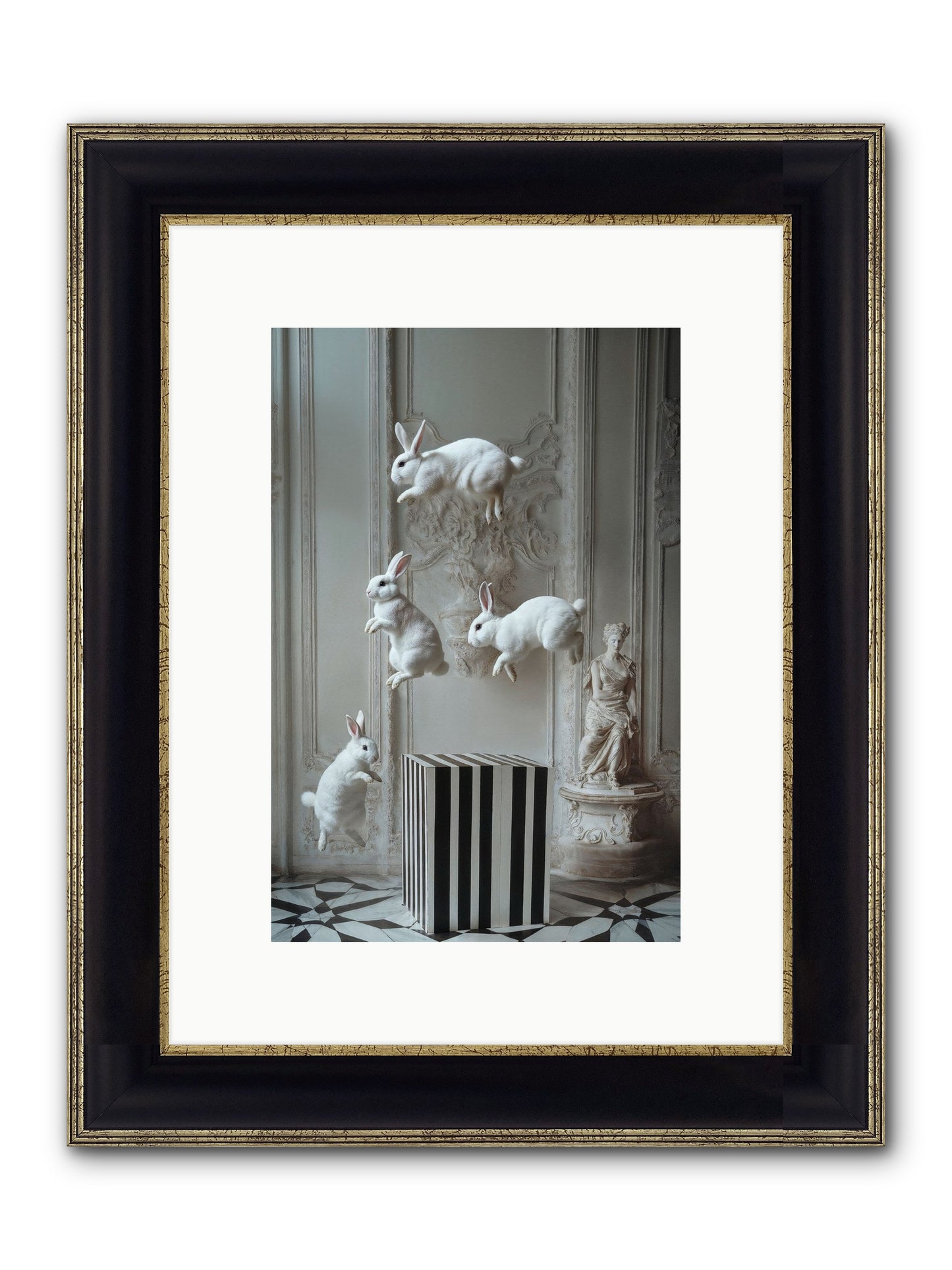 Footprints In The Sky Framed Print - Black & Gold 8x12