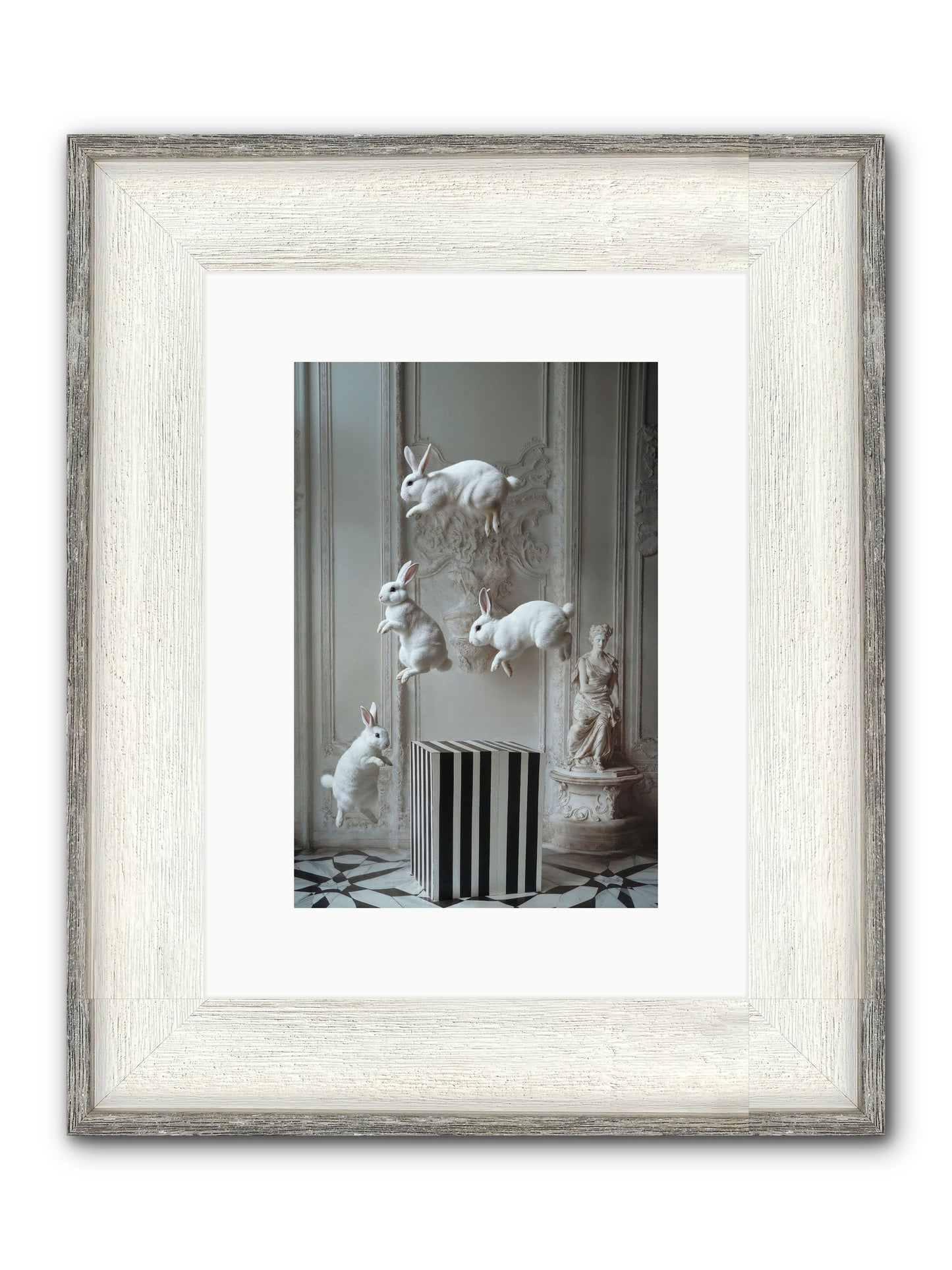 Footprints In The Sky Framed Print - Driftwood White 8x12