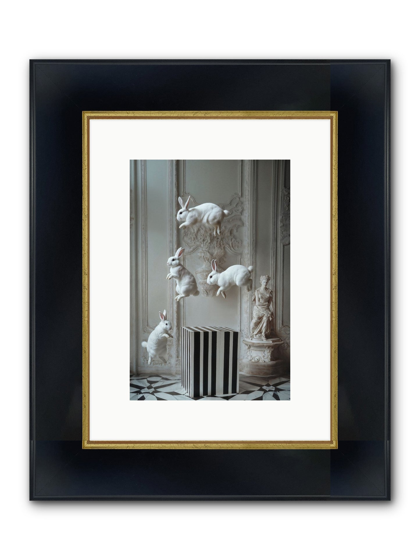 Footprints In The Sky Framed Print - Wide Black w/Gold 8x12
