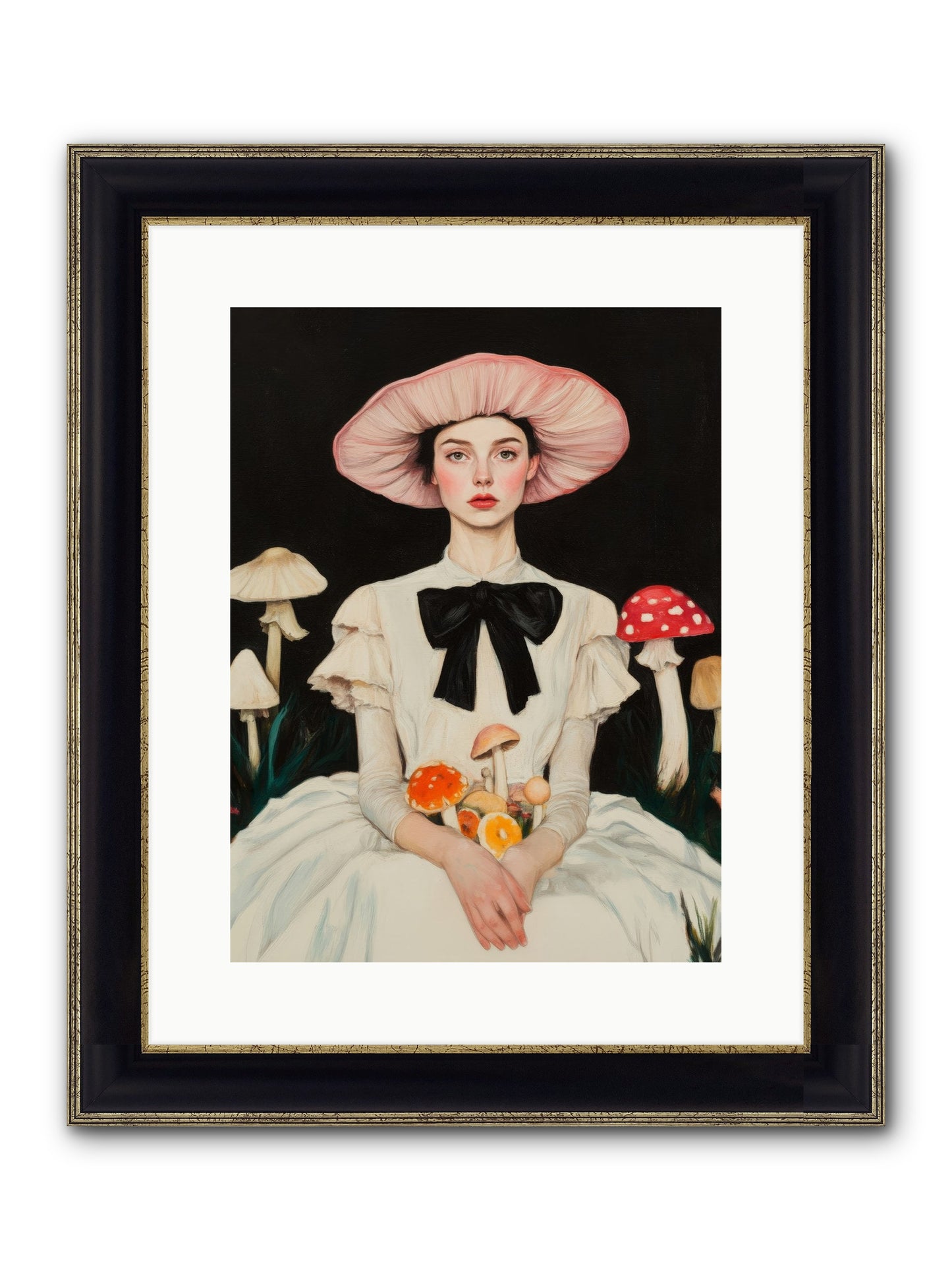 Forest Floor Queen Framed Print - Black & Gold 12x16