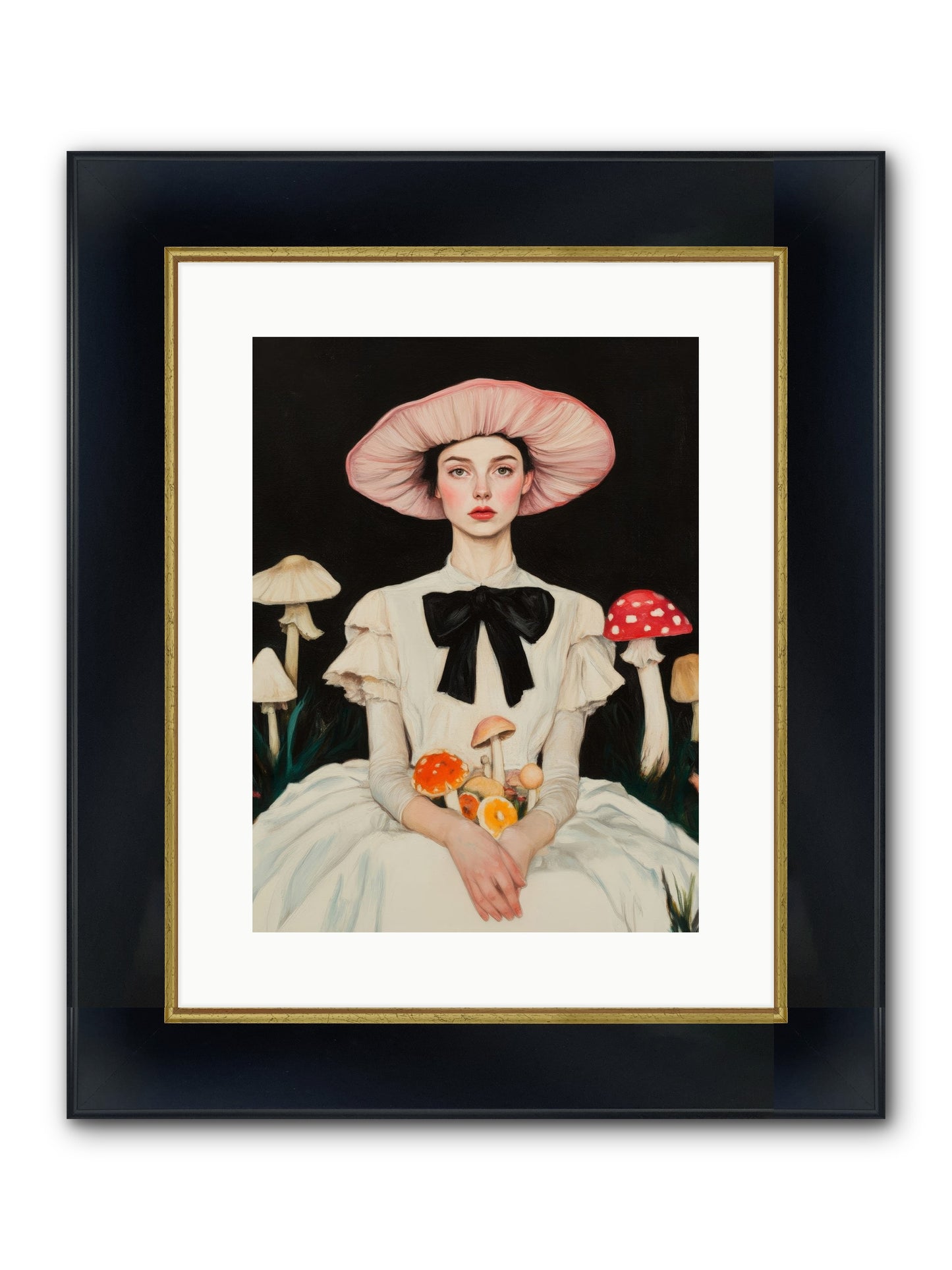 Forest Floor Queen Framed Print - Wide Black w/Gold 12x16