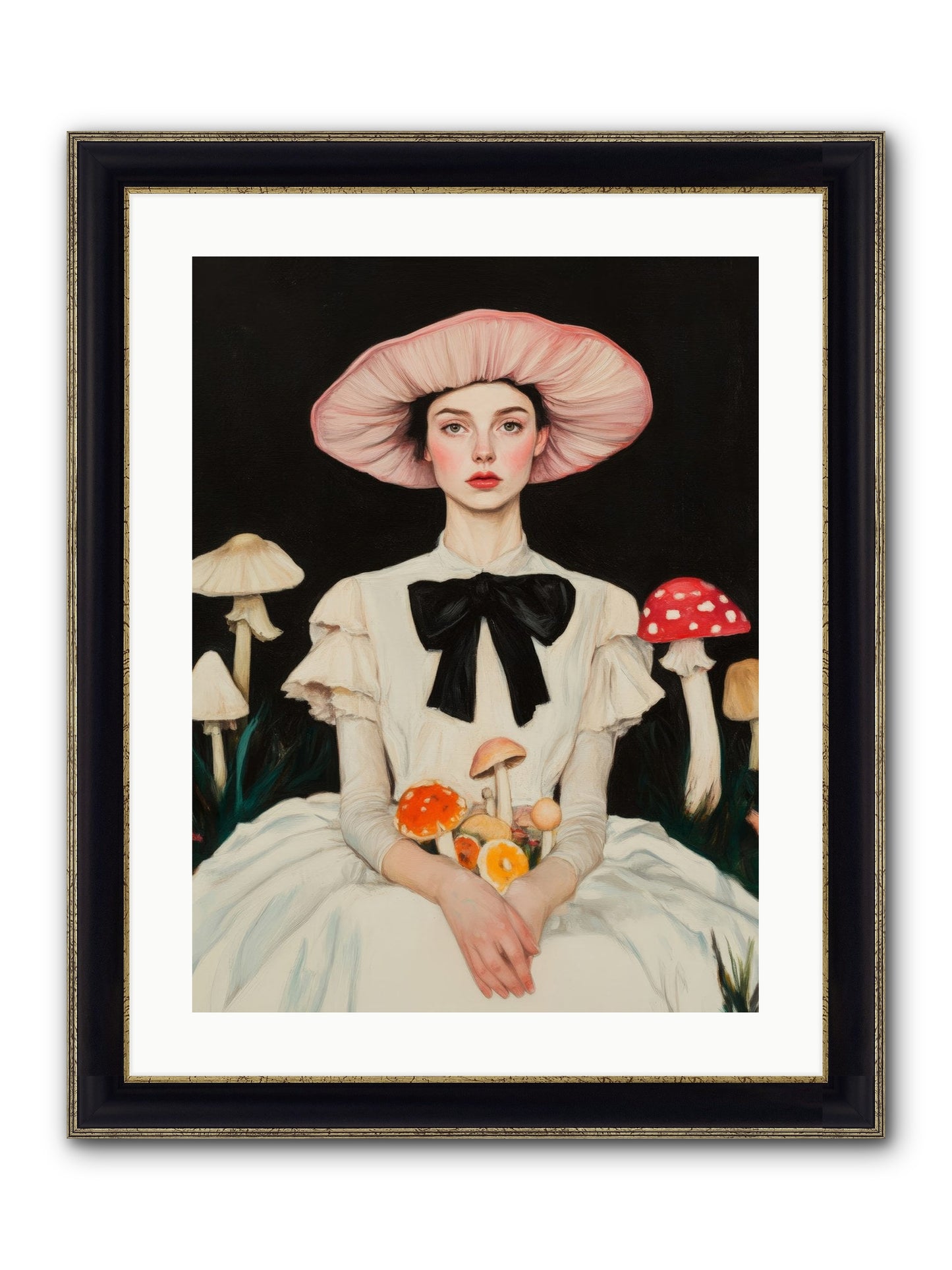 Forest Floor Queen Framed Print - Black & Gold 18x24