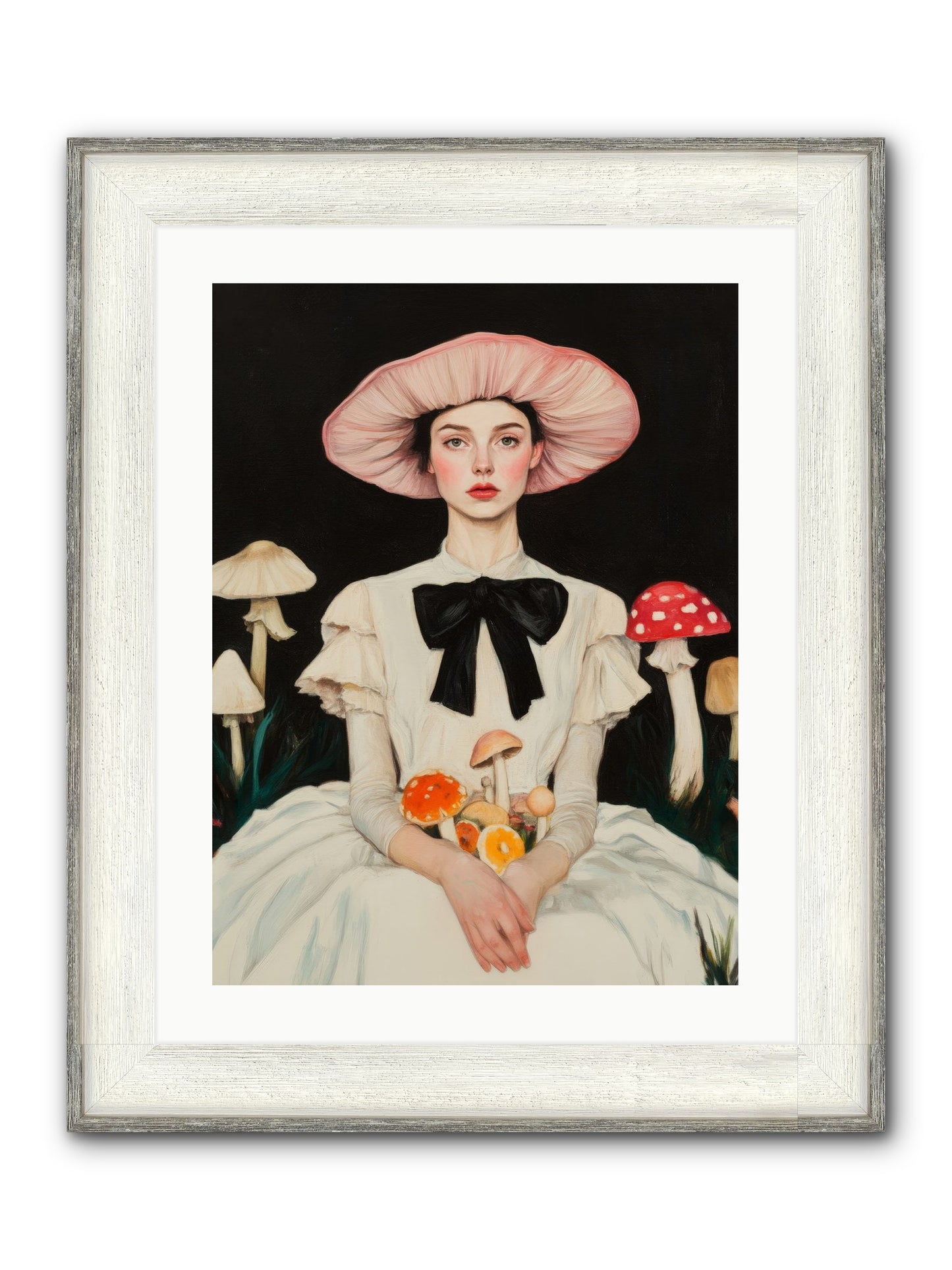 Forest Floor Queen Framed Print - Driftwood White 18x24