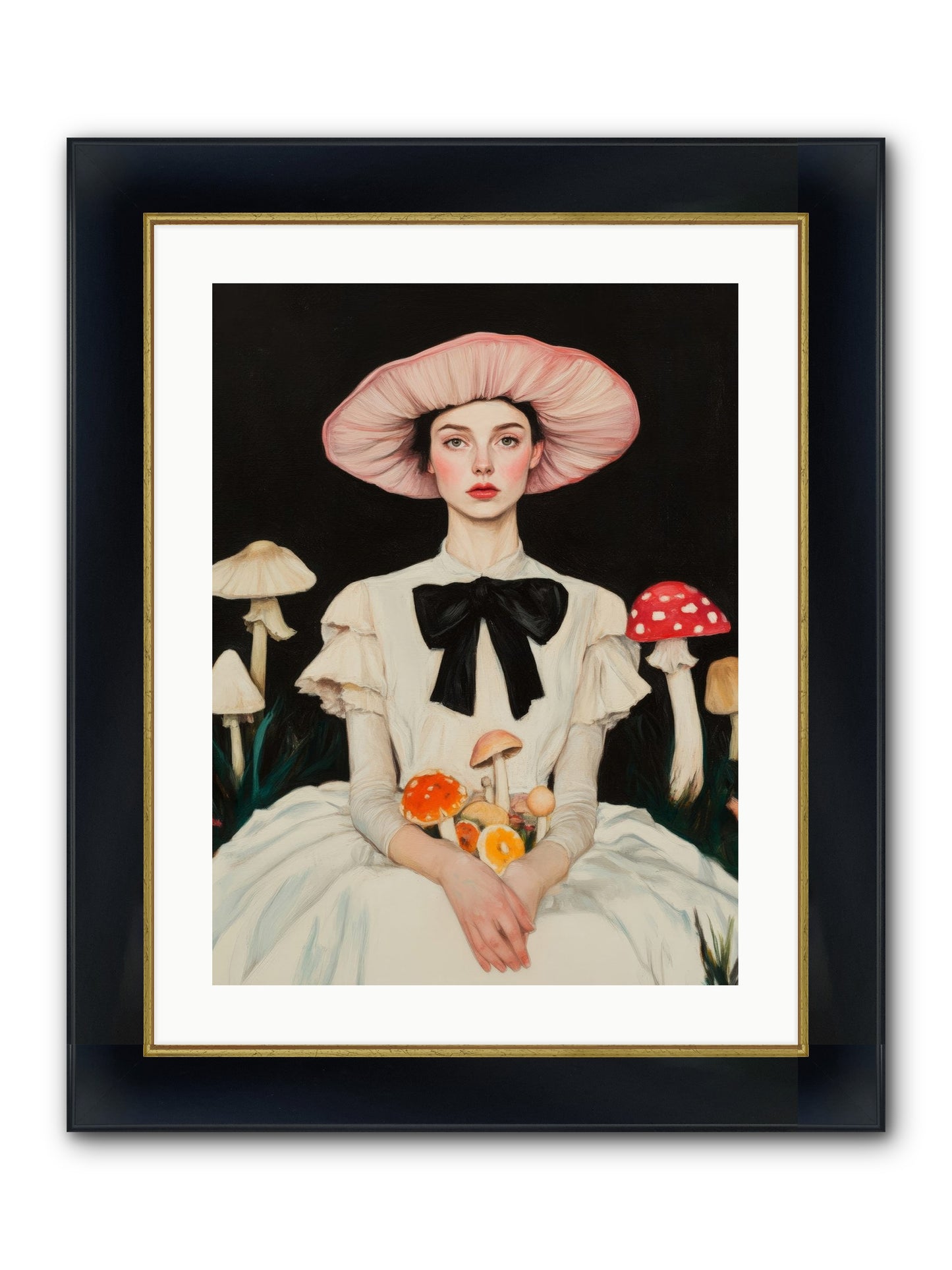 Forest Floor Queen Framed Print - Wide Black w/Gold 18x24