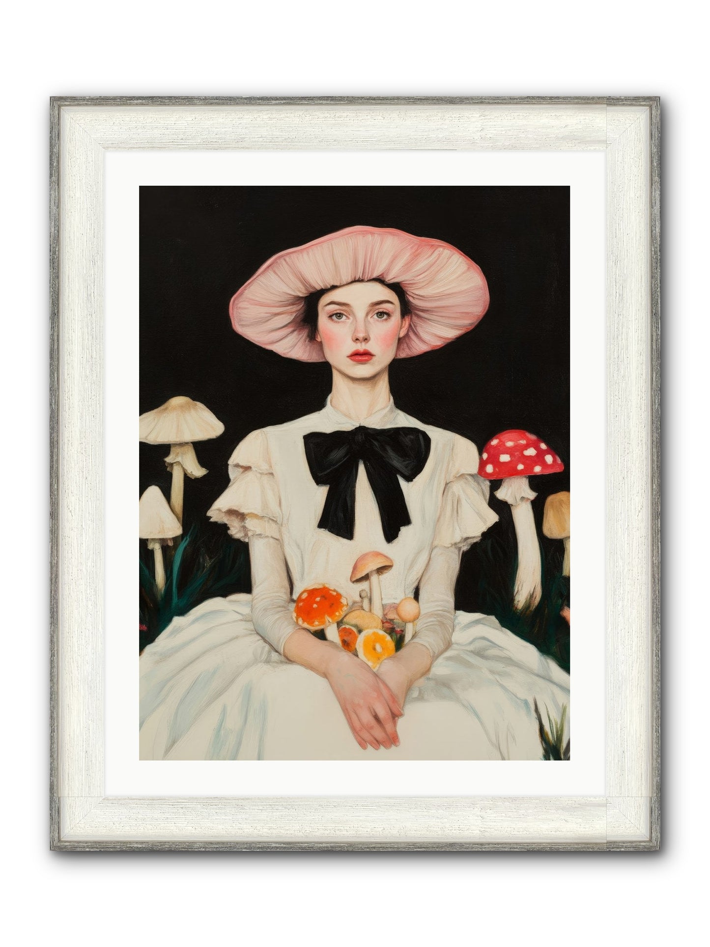 Forest Floor Queen Framed Print - Driftwood White 24x32