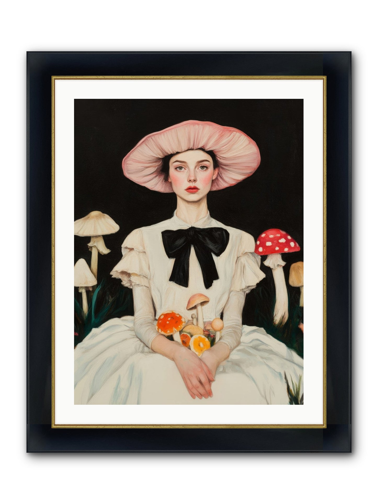 Forest Floor Queen Framed Print - Wide Black w/Gold 24x32