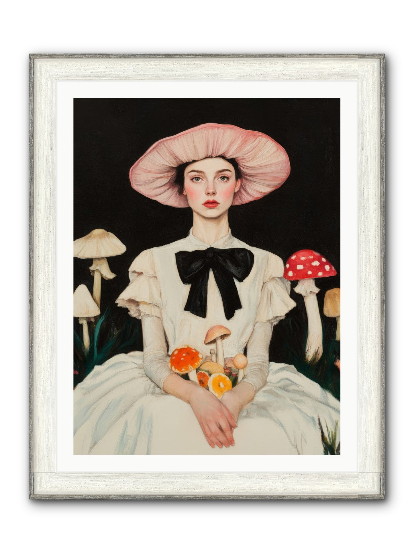Forest Floor Queen Framed Print - Driftwood White 30x40