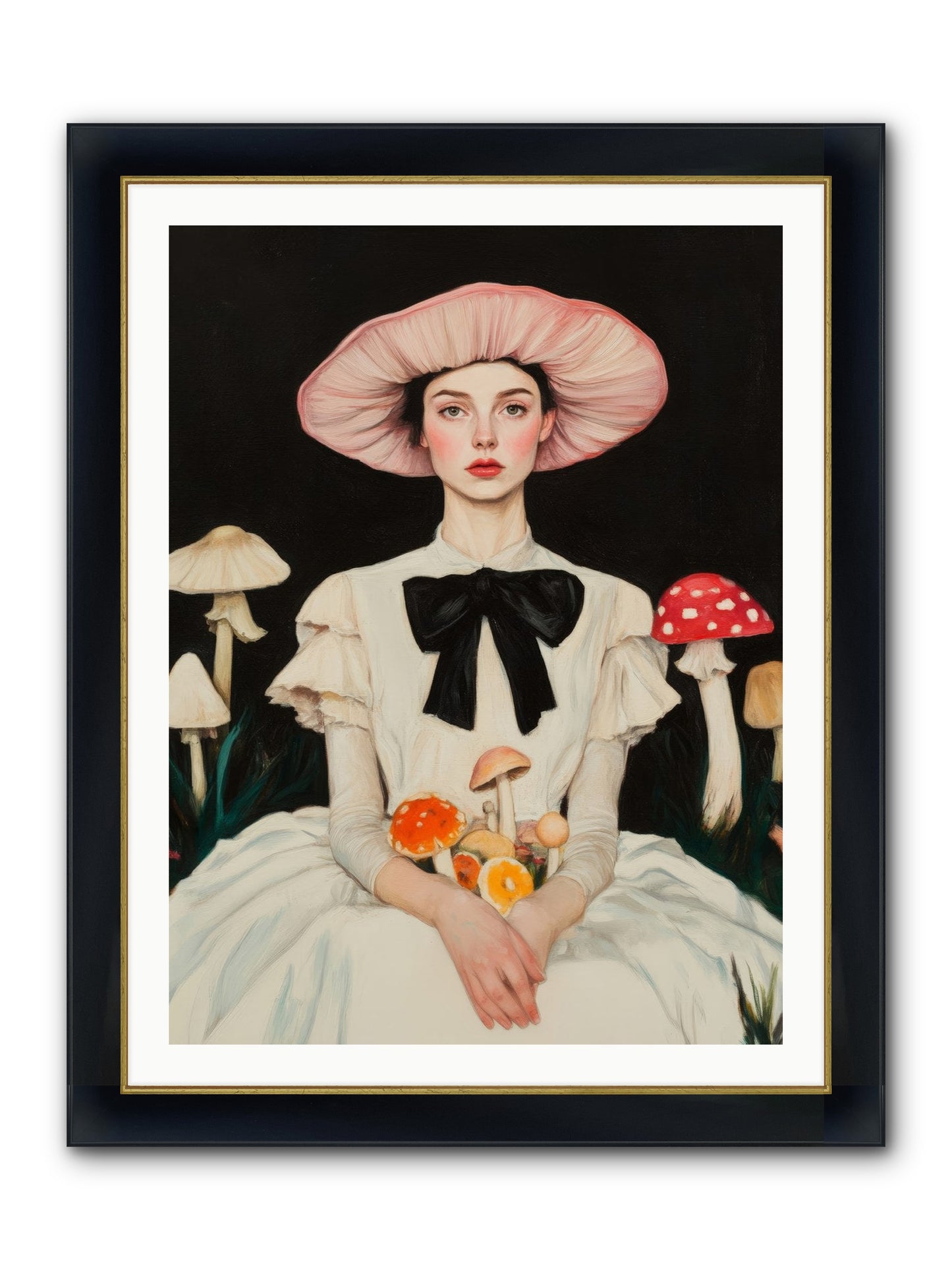Forest Floor Queen Framed Print - Wide Black w/Gold 30x40