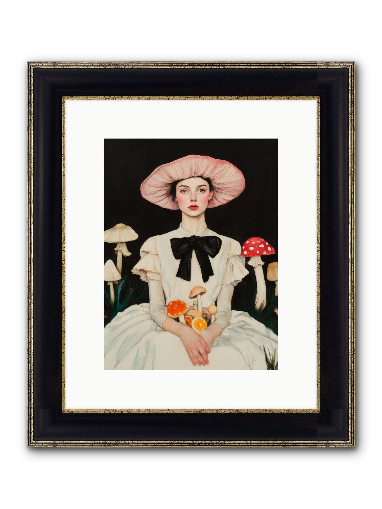 Forest Floor Queen Framed Print - Black & Gold 9x12