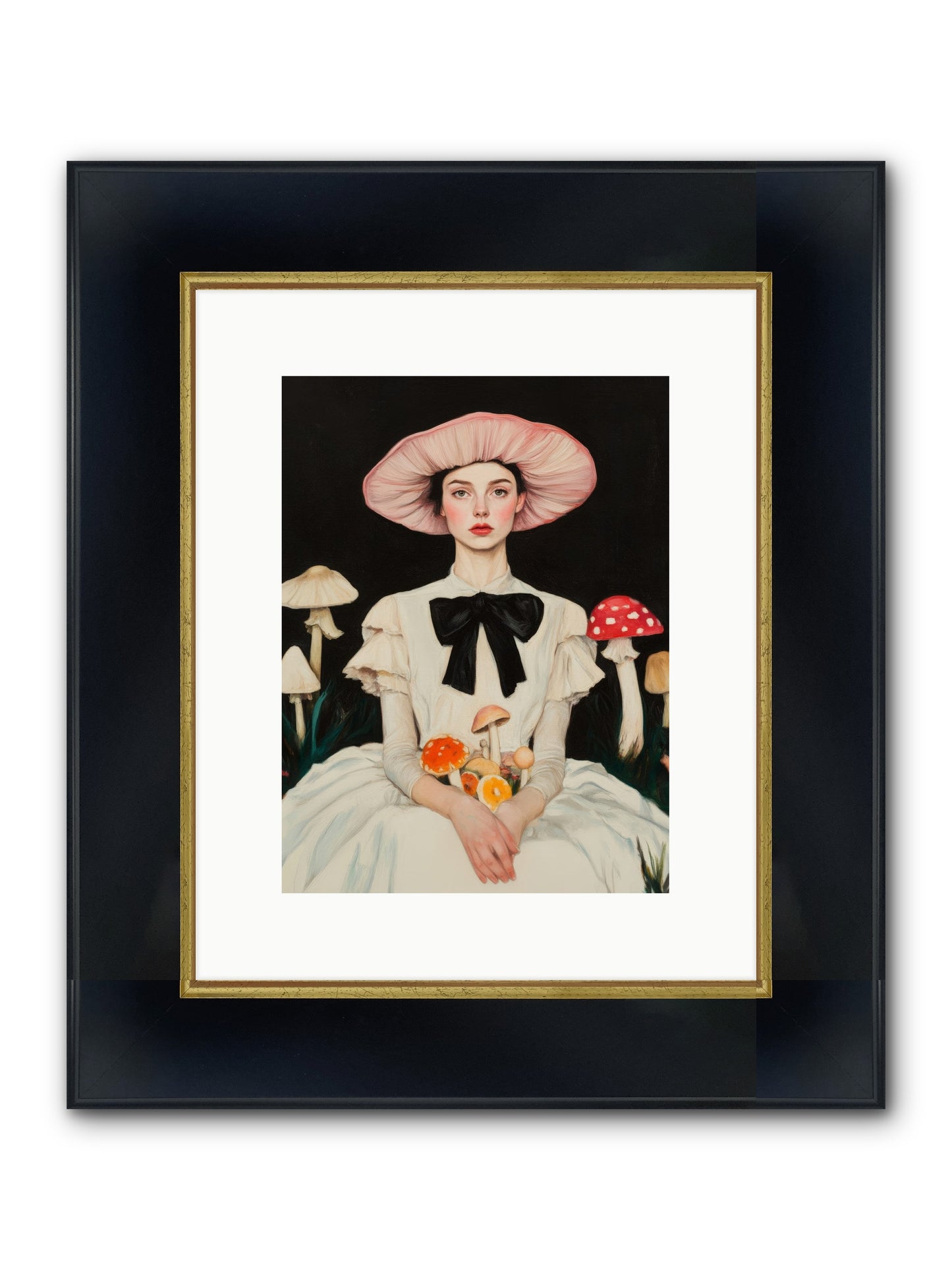 Forest Floor Queen Framed Print - Wide Black w/Gold 9x12