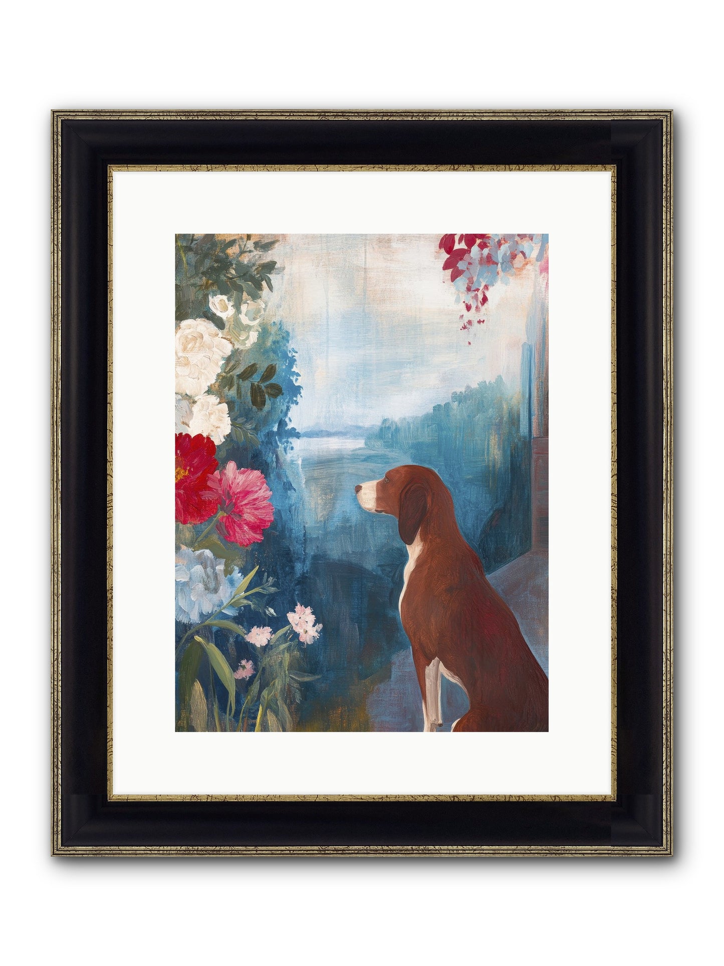 Forest Path Companion Framed Print - Black & Gold 12x16