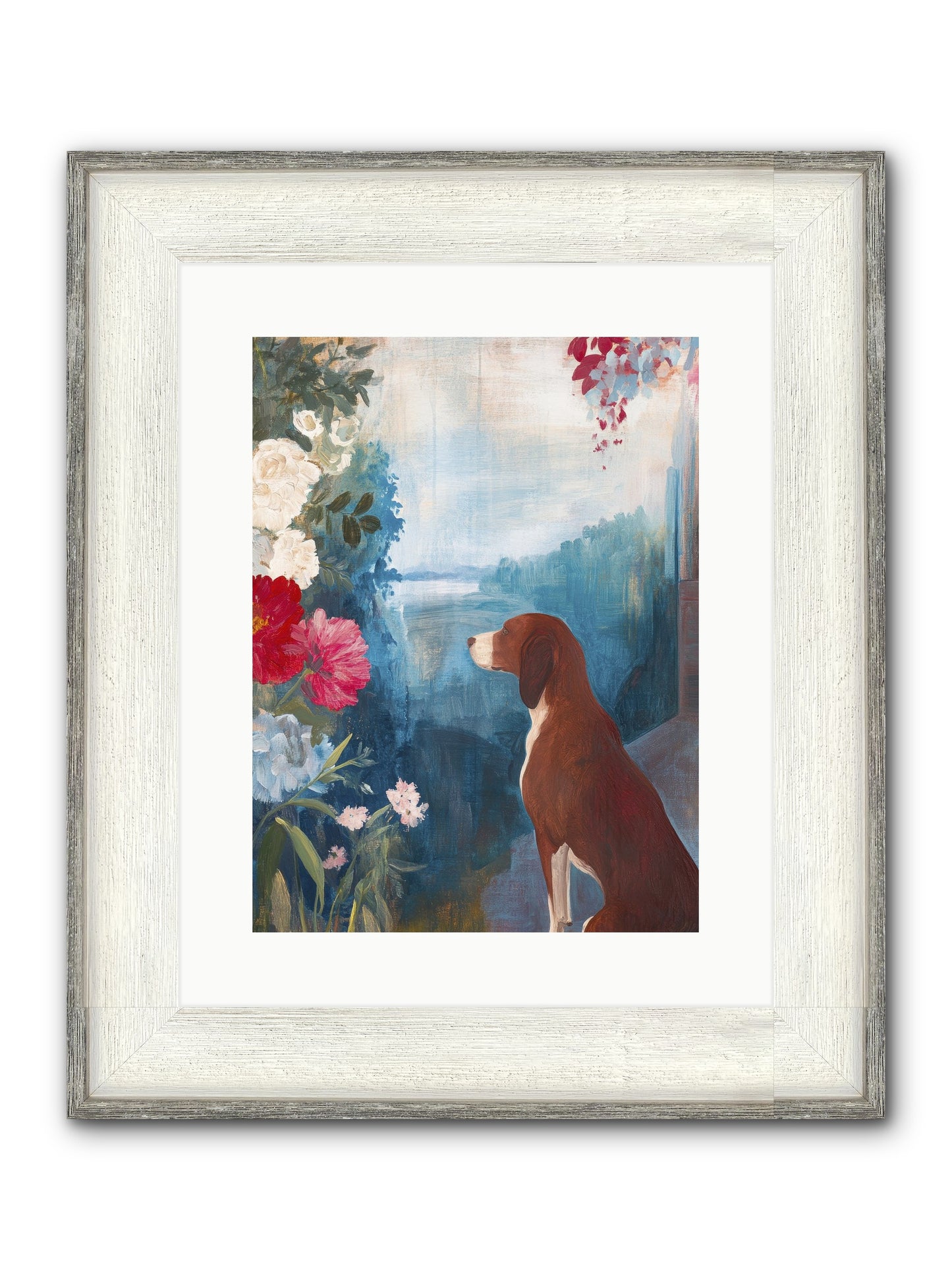 Forest Path Companion Framed Print - Driftwood White 12x16
