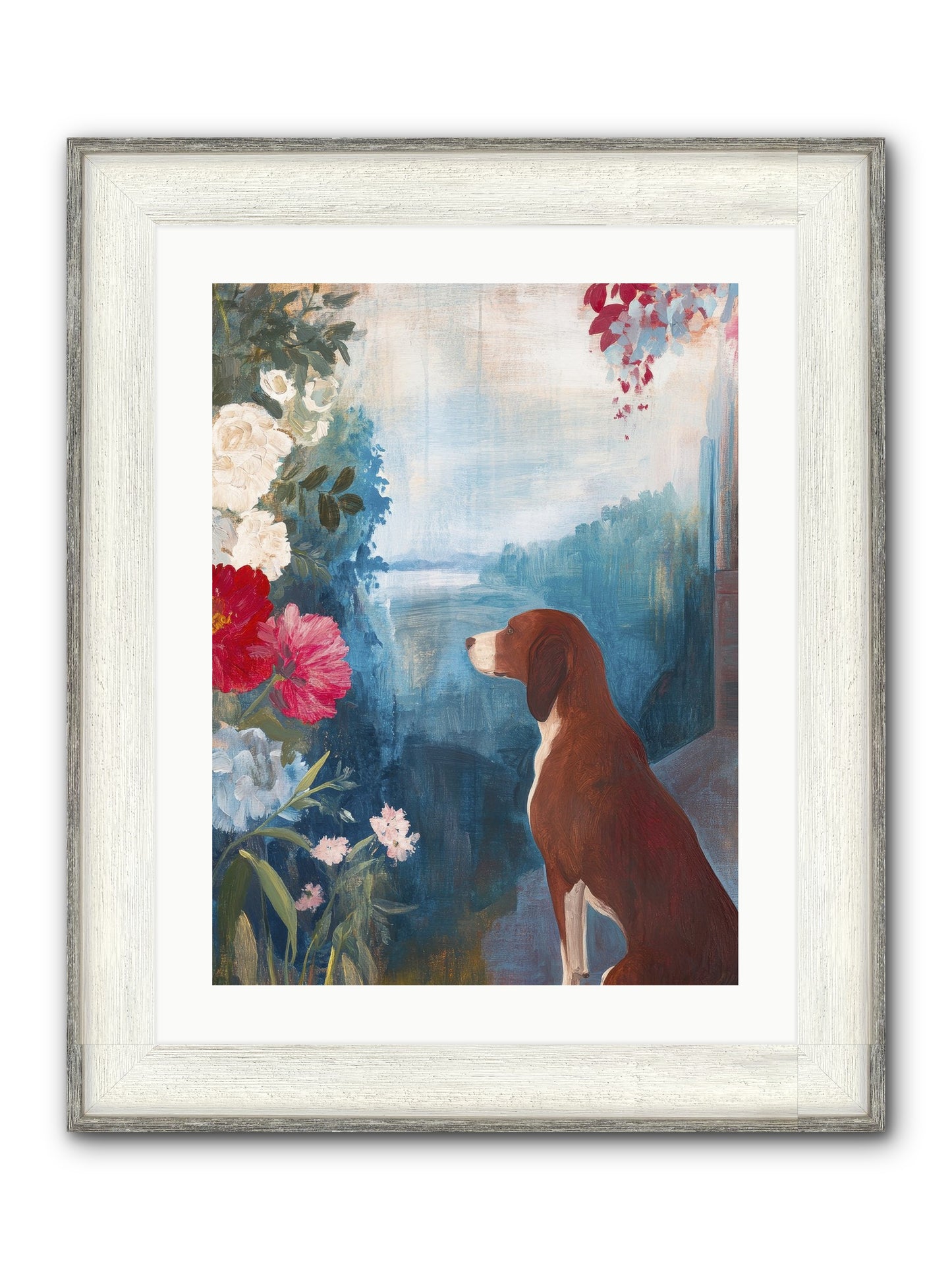 Forest Path Companion Framed Print - Driftwood White 18x24
