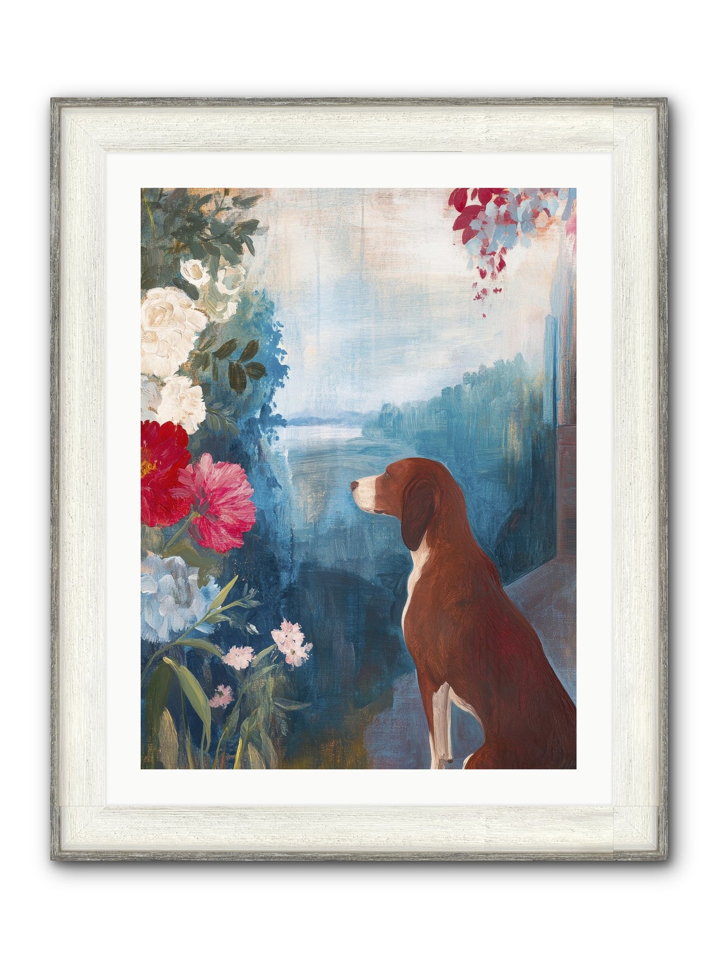 Forest Path Companion Framed Print - Driftwood White 24x32