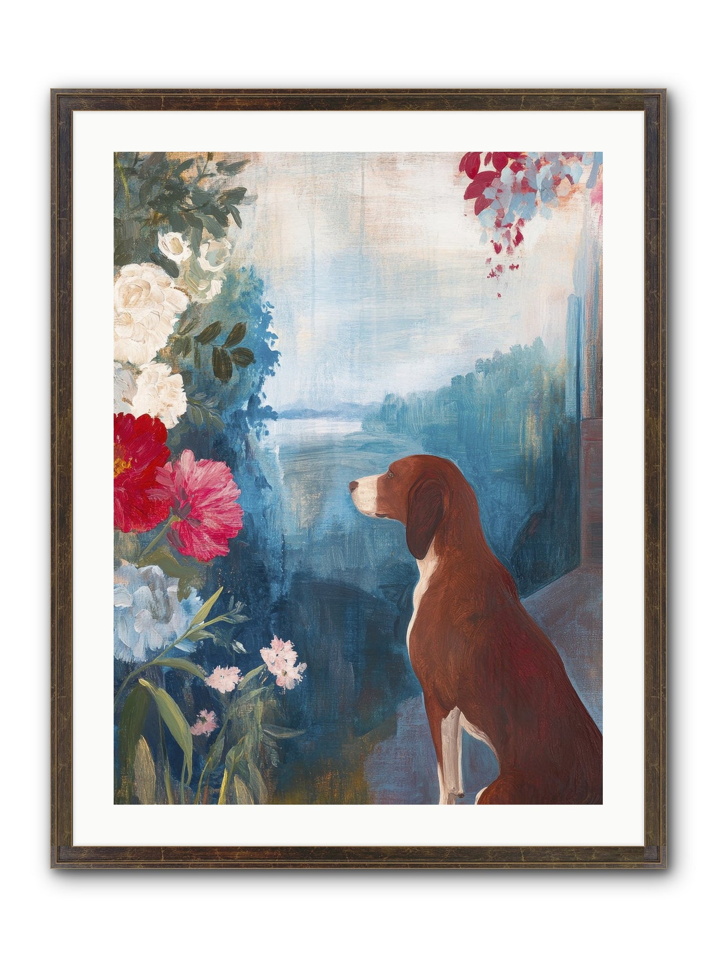 Forest Path Companion Framed Print - Slimwoods Black/Gold 24x32