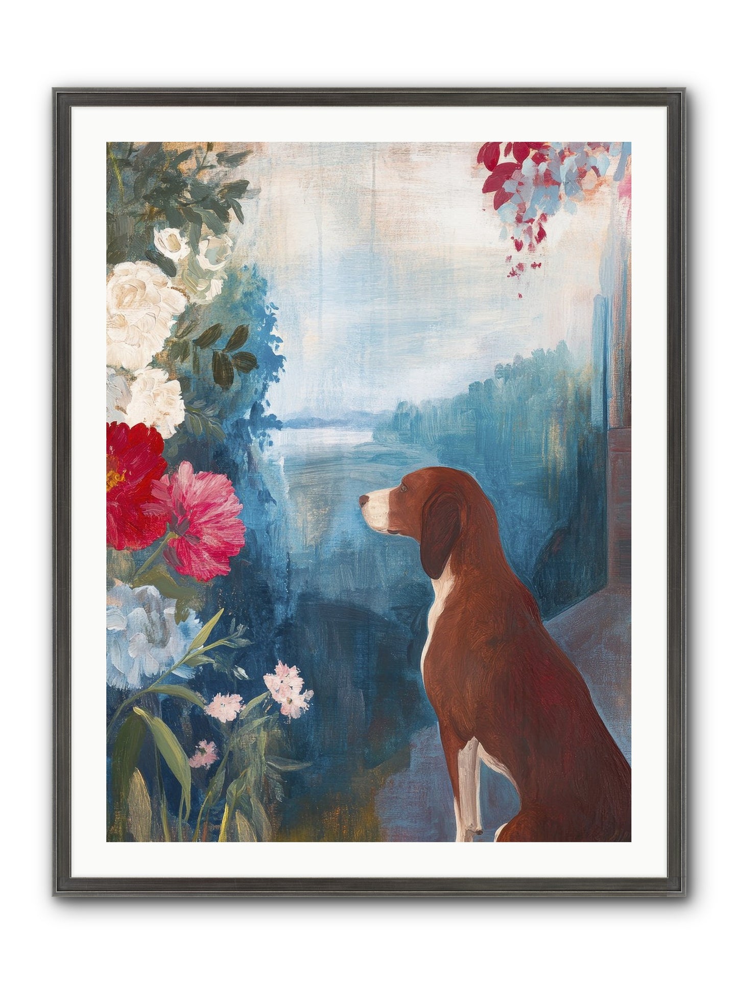 Forest Path Companion Framed Print - Slimwoods Black/Silver 30x40