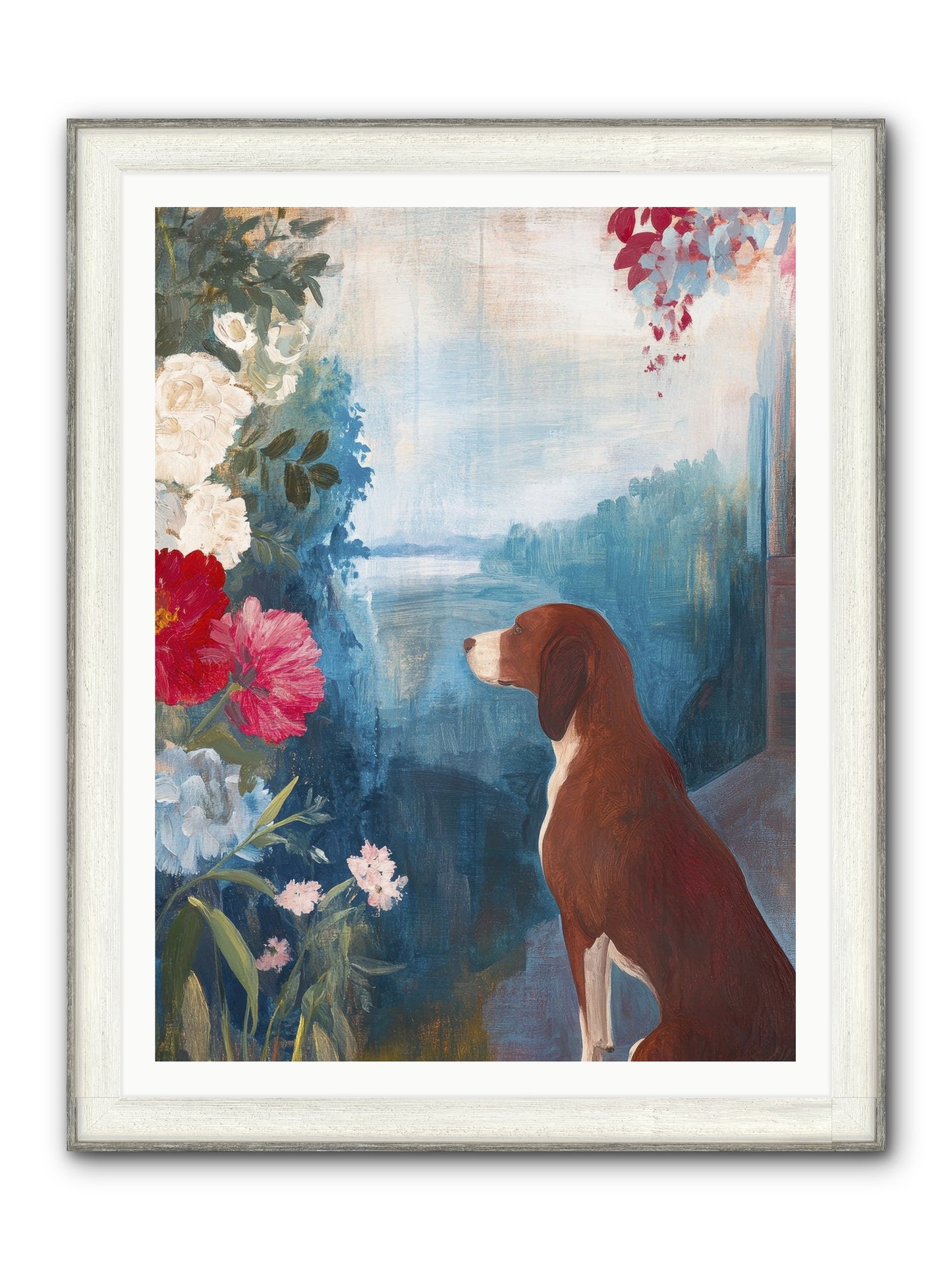Forest Path Companion Framed Print - Driftwood White 36x48
