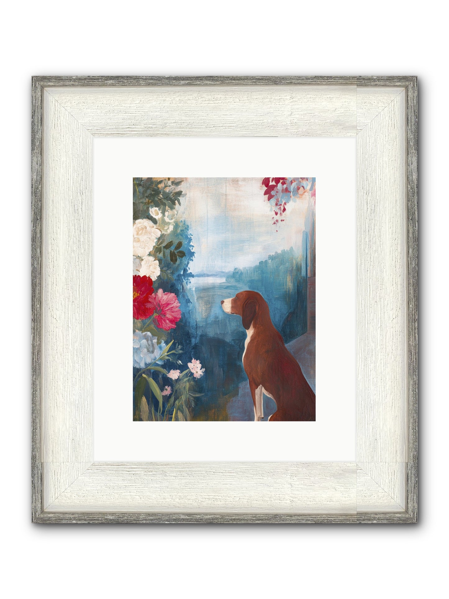 Forest Path Companion Framed Print - Driftwood White 9x12