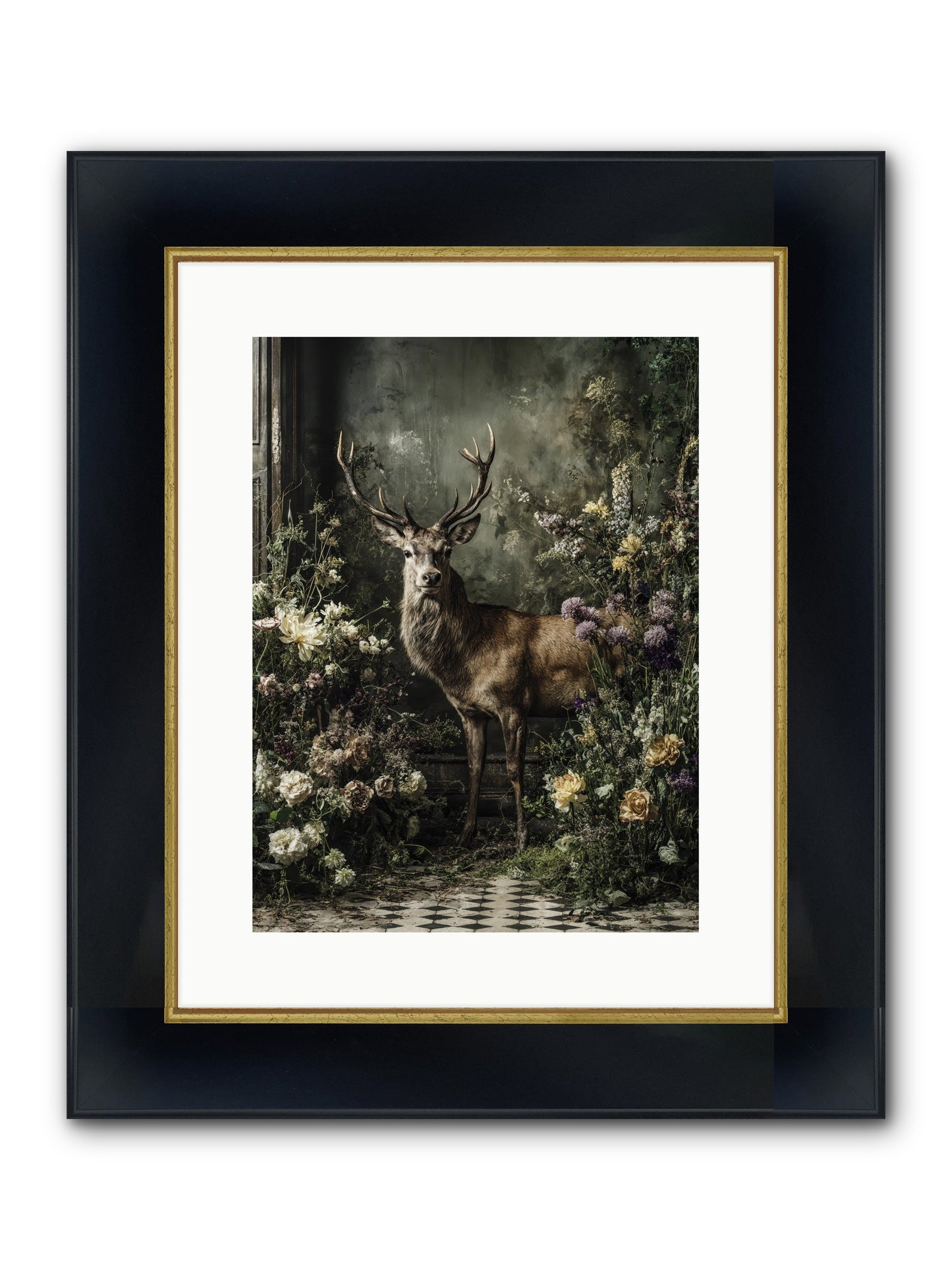 Forest Sprite Framed Print - Wide Black w/Gold 12x16