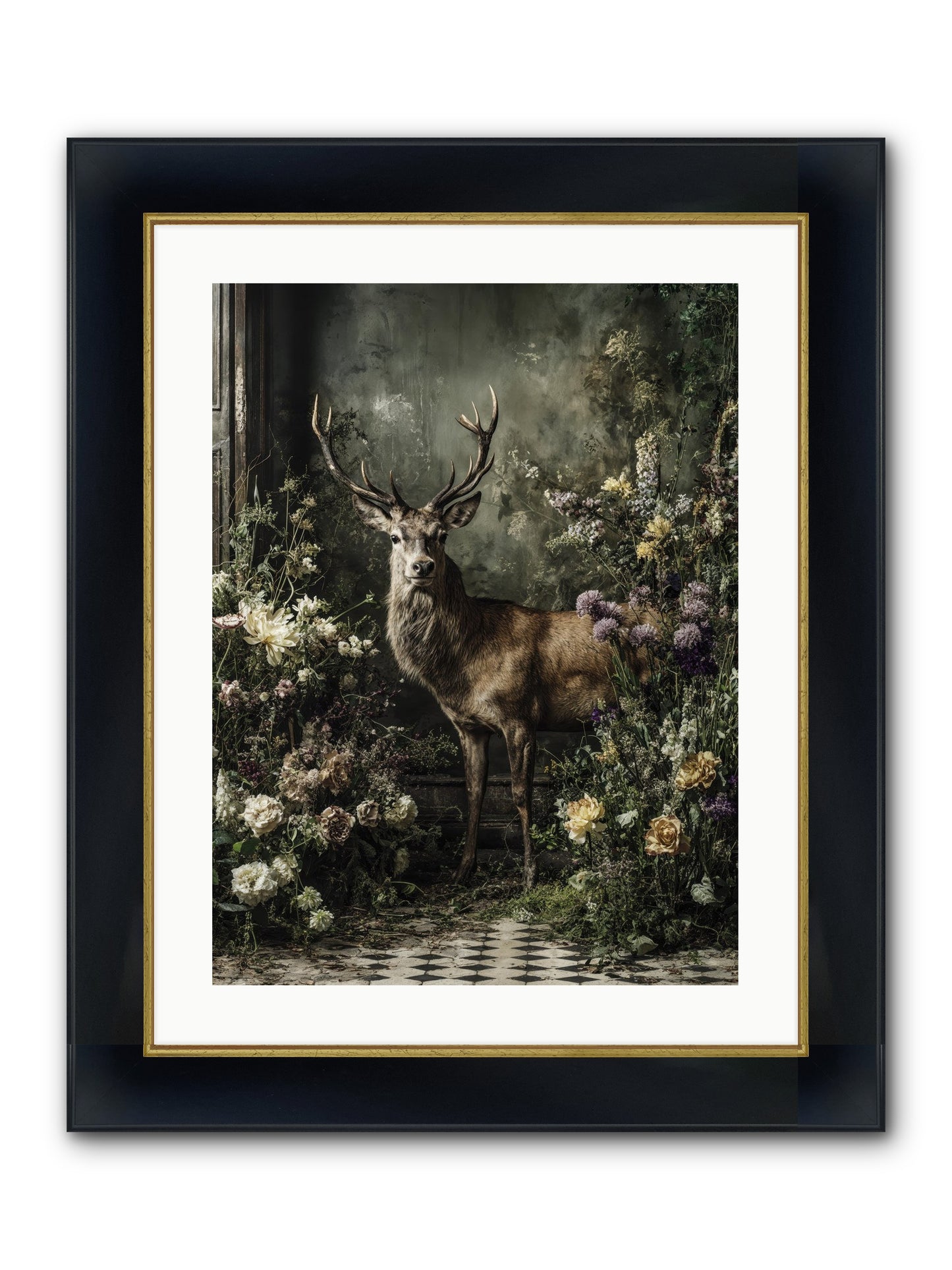 Forest Sprite Framed Print - Wide Black w/Gold 18x24