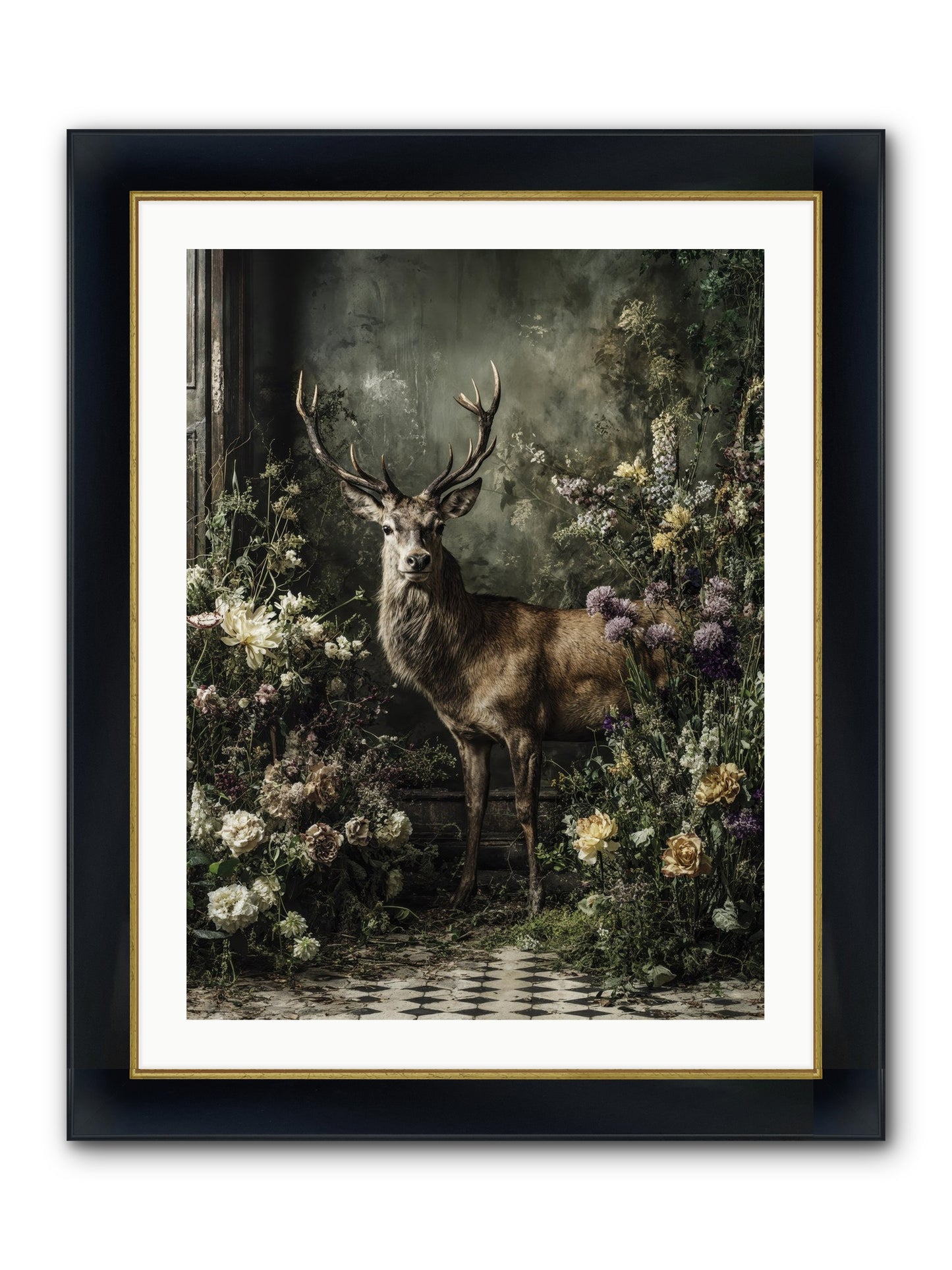 Forest Sprite Framed Print - Wide Black w/Gold 24x32