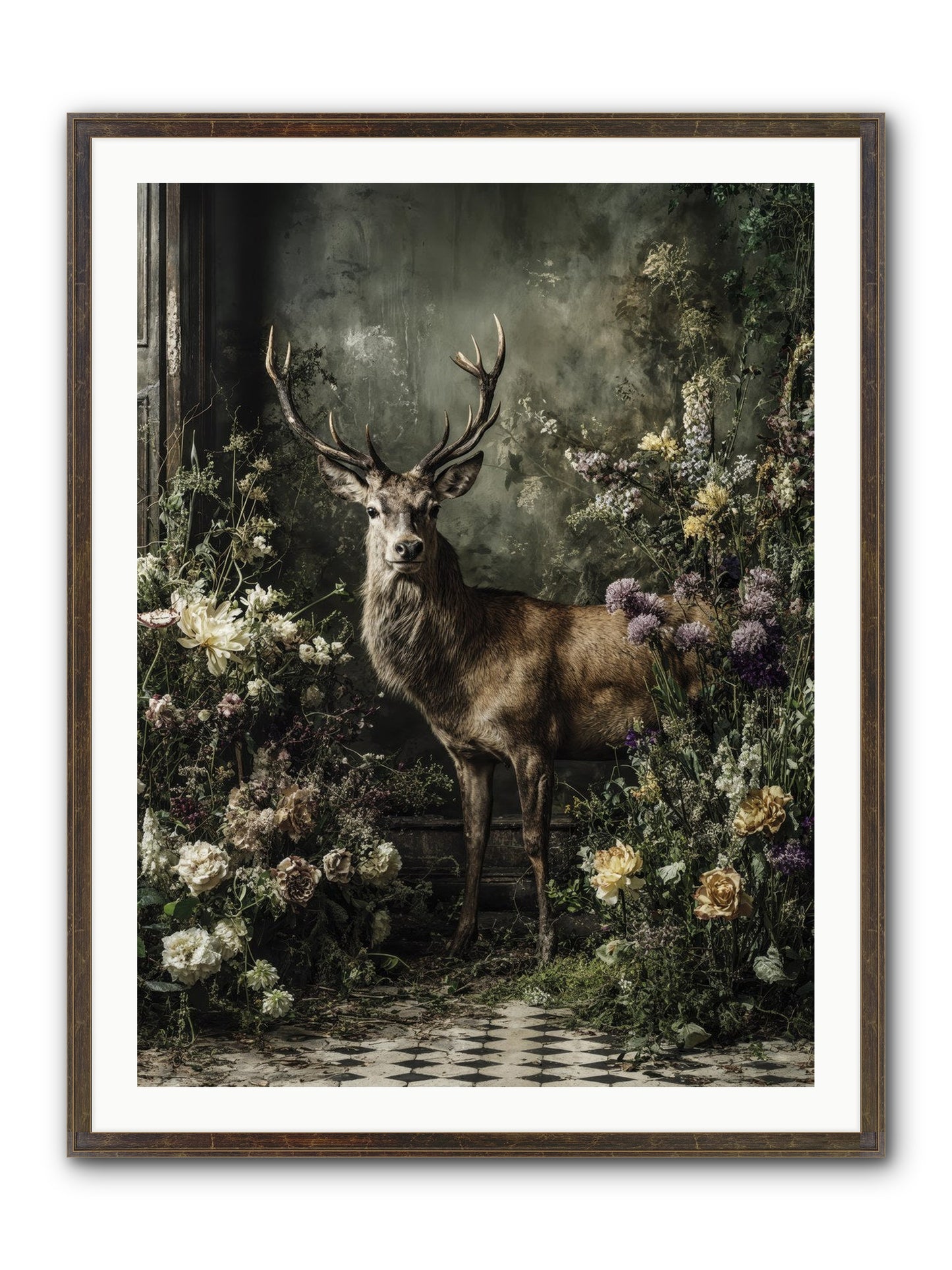 Forest Sprite Framed Print - Slimwoods Black/Gold 30x40