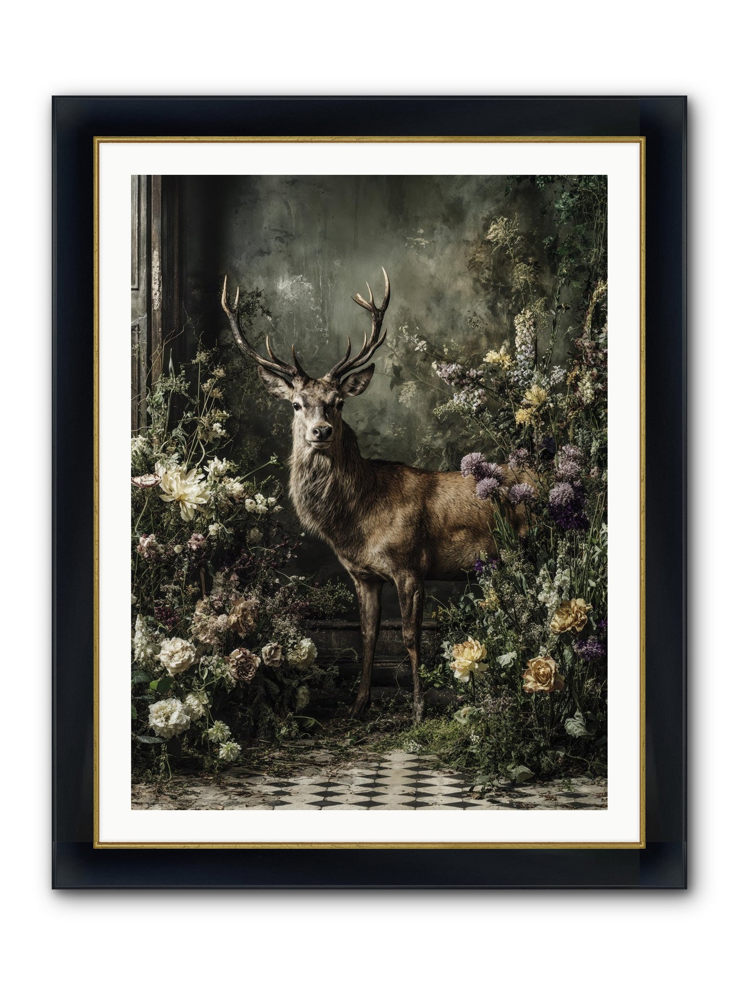 Forest Sprite Framed Print - Wide Black w/Gold 30x40