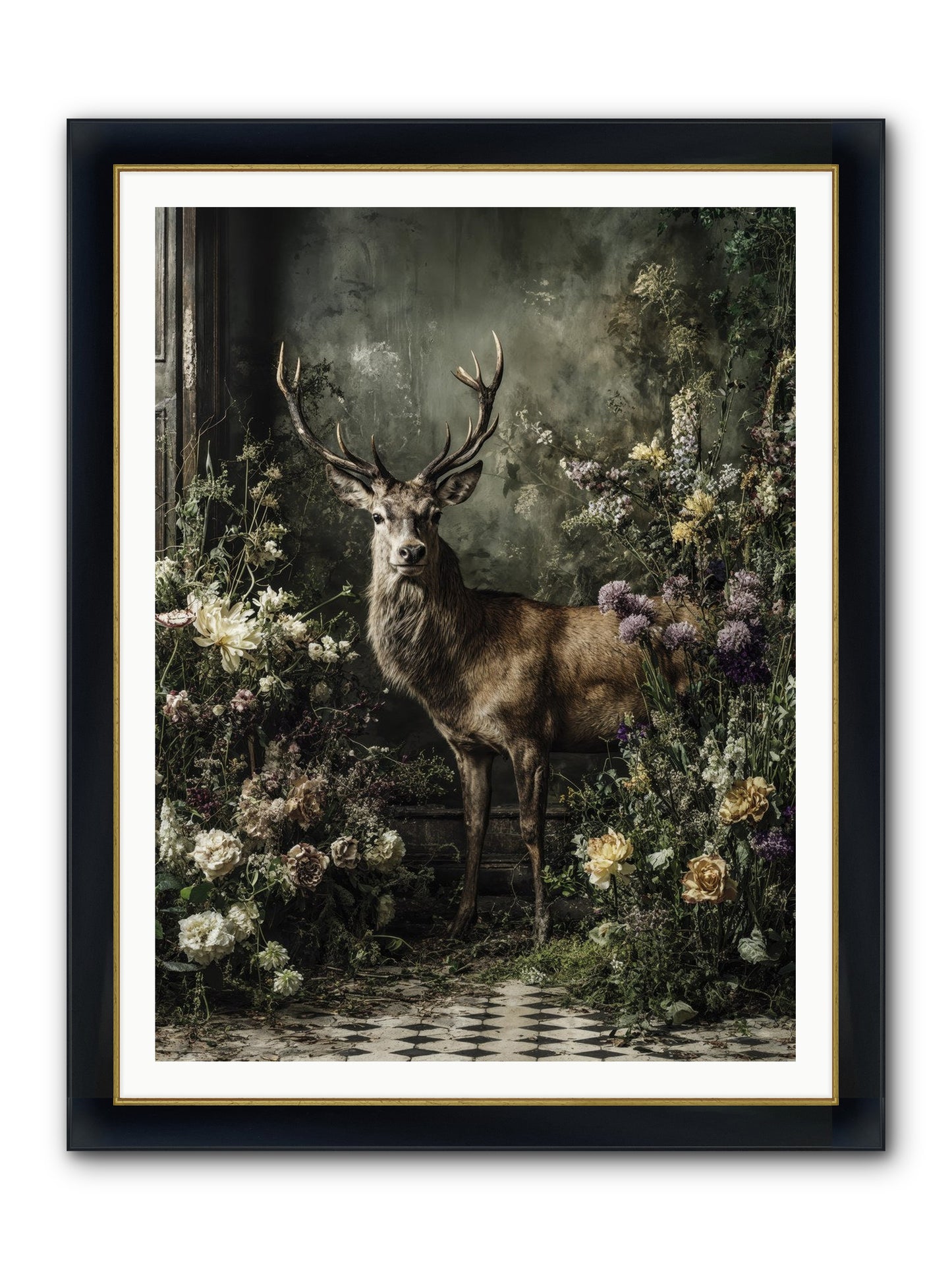 Forest Sprite Framed Print - Wide Black w/Gold 36x48