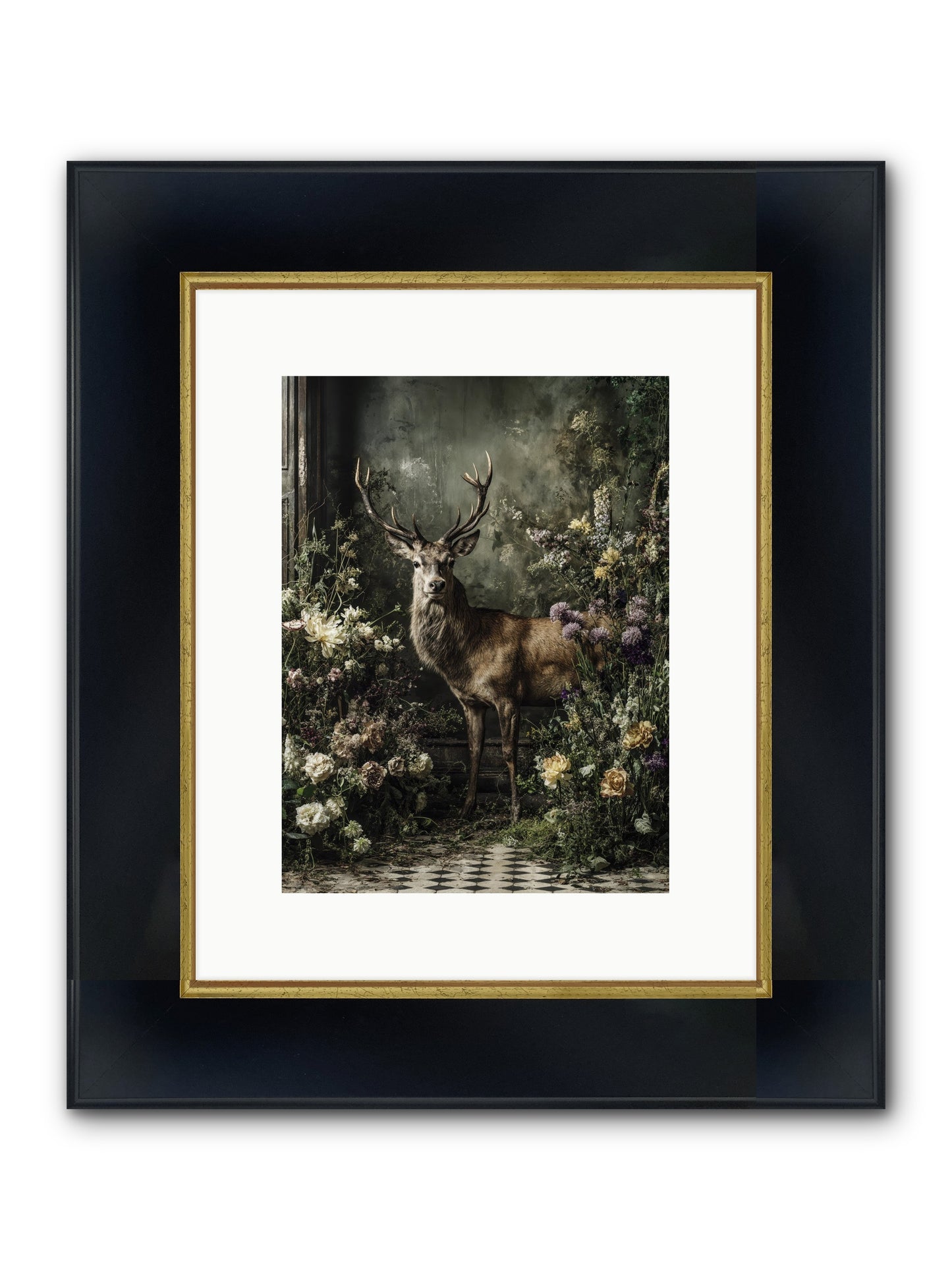 Forest Sprite Framed Print - Wide Black w/Gold 9x12