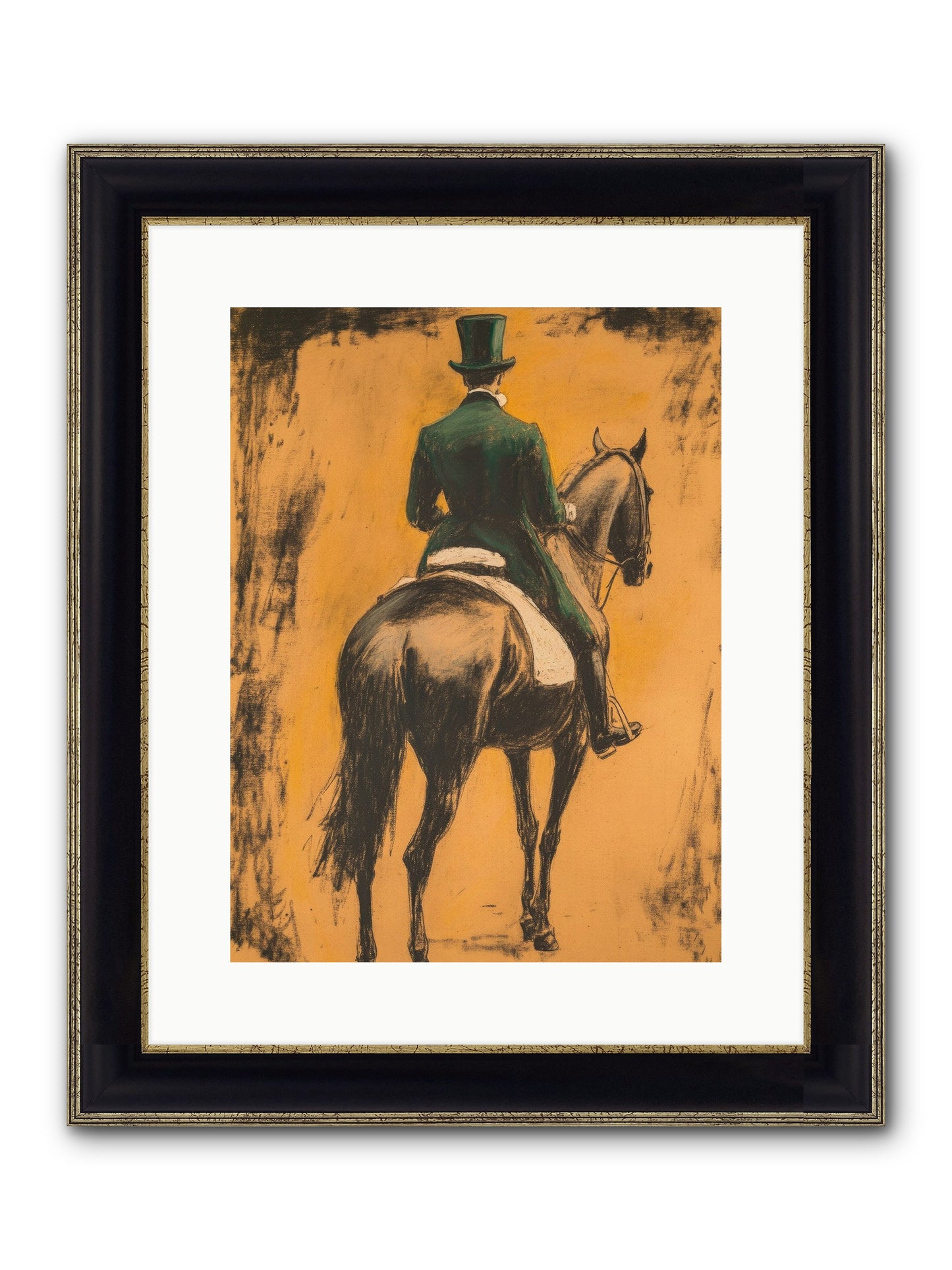Forest & Steed Framed Print - Black & Gold 12x16