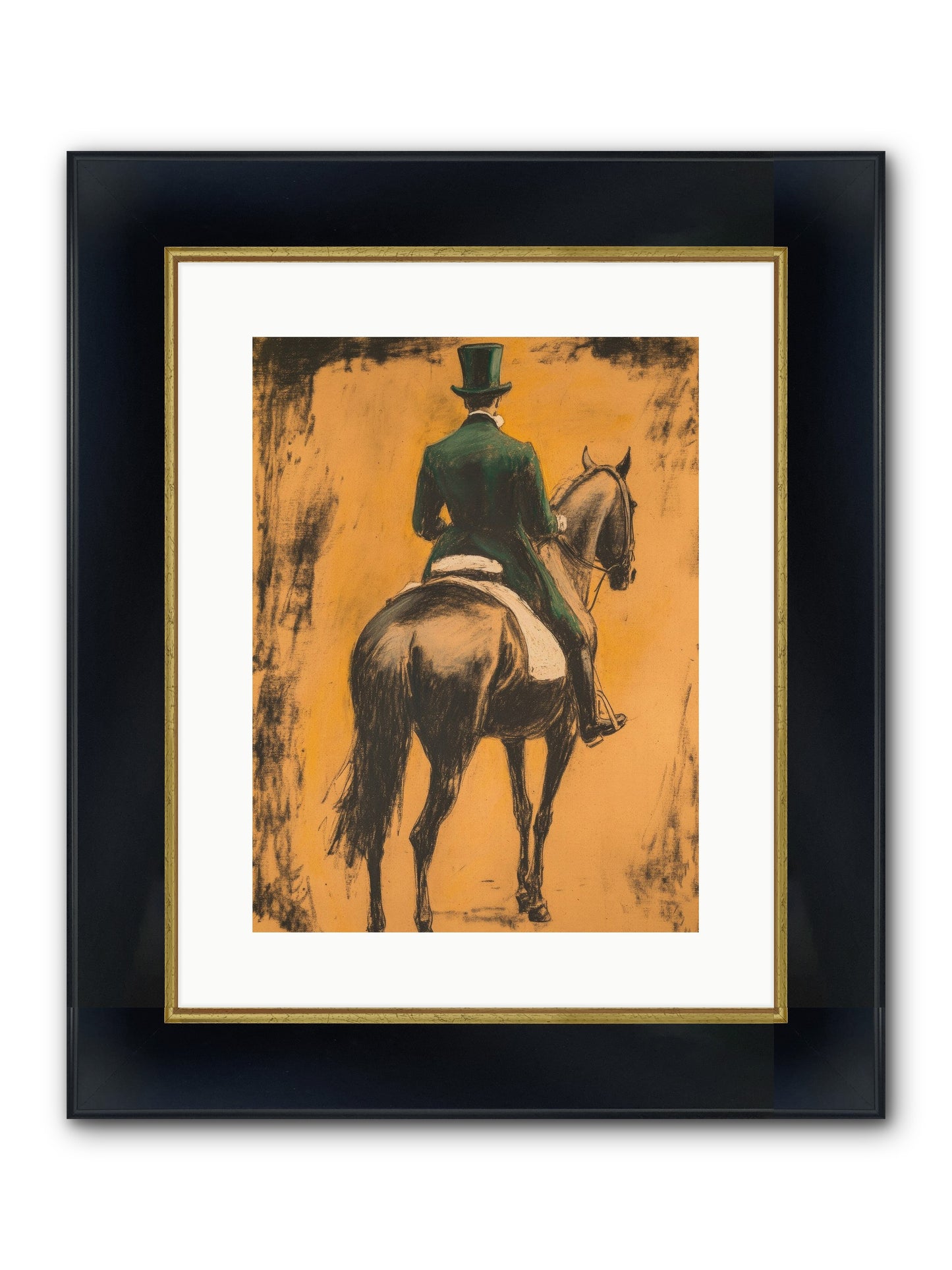 Forest & Steed Framed Print - Wide Black w/Gold 12x16
