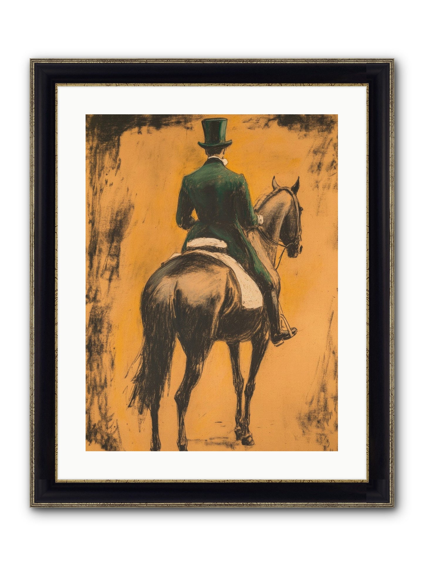 Forest & Steed Framed Print - Black & Gold 18x24