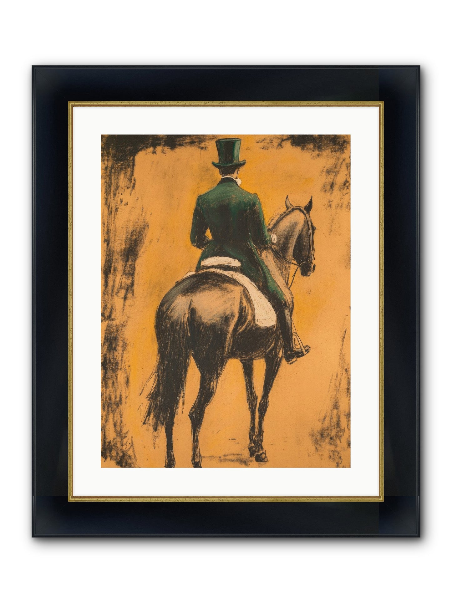 Forest & Steed Framed Print - Wide Black w/Gold 18x24