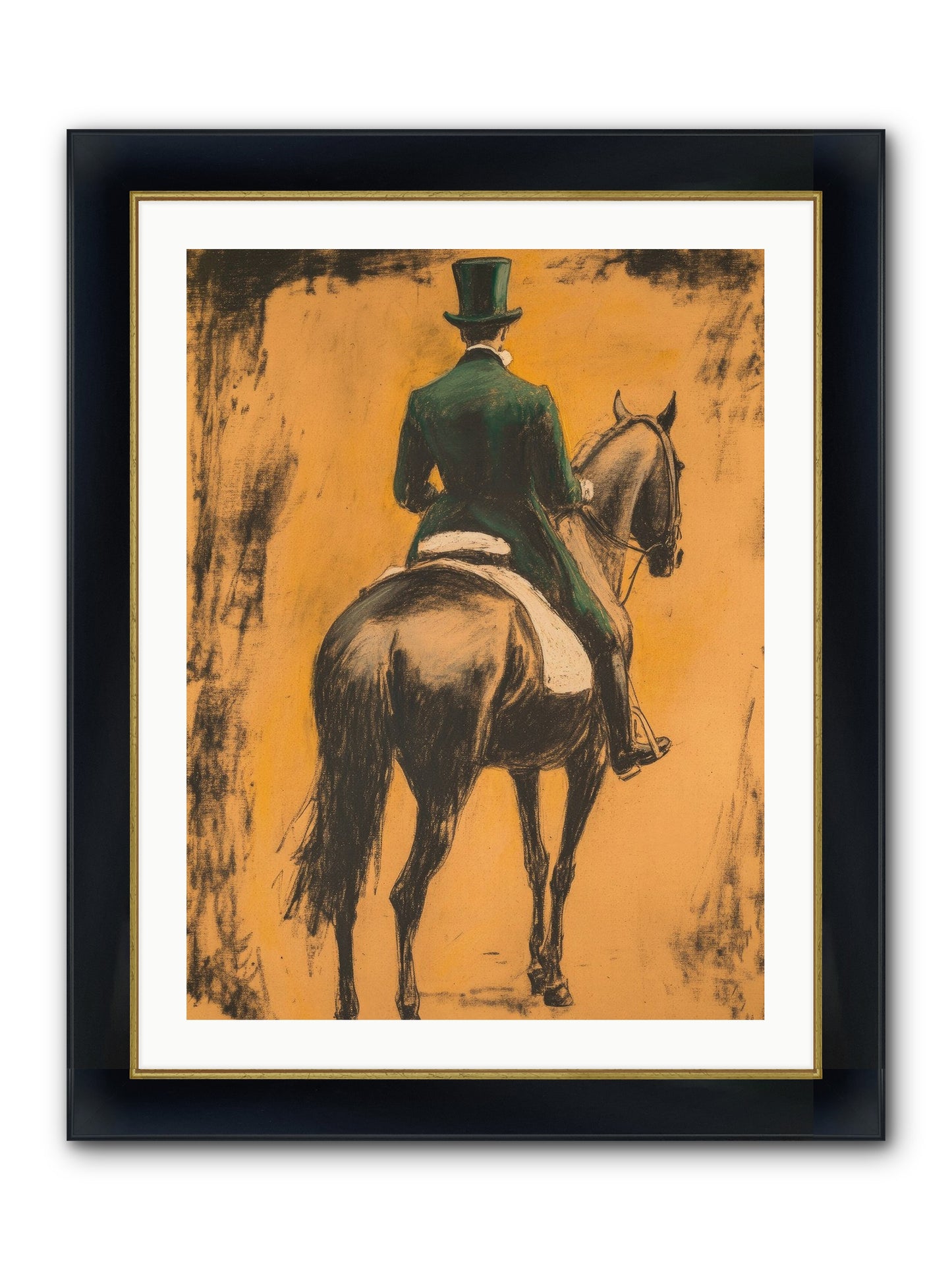 Forest & Steed Framed Print - Wide Black w/Gold 24x32