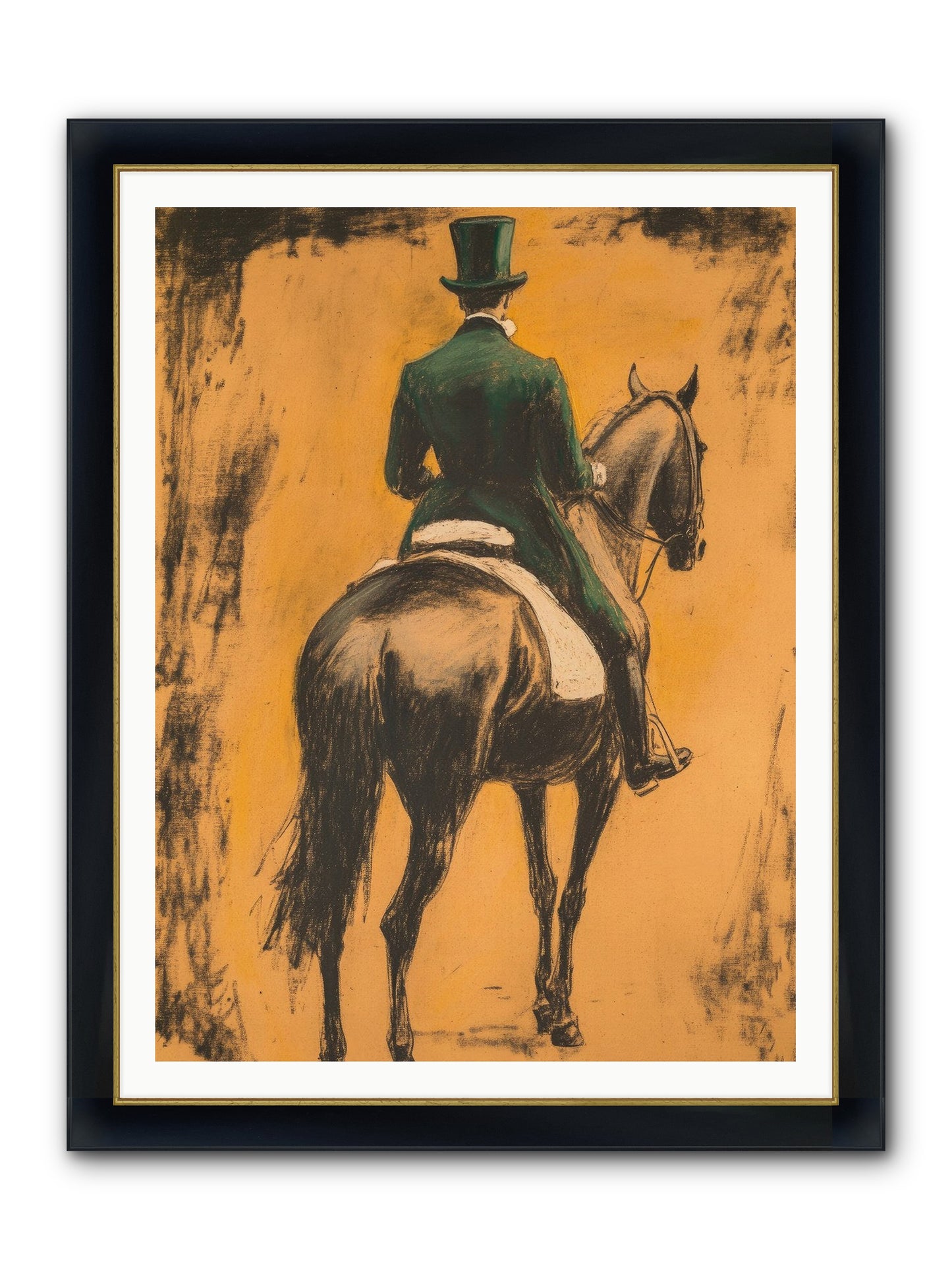Forest & Steed Framed Print - Wide Black w/Gold 36x48