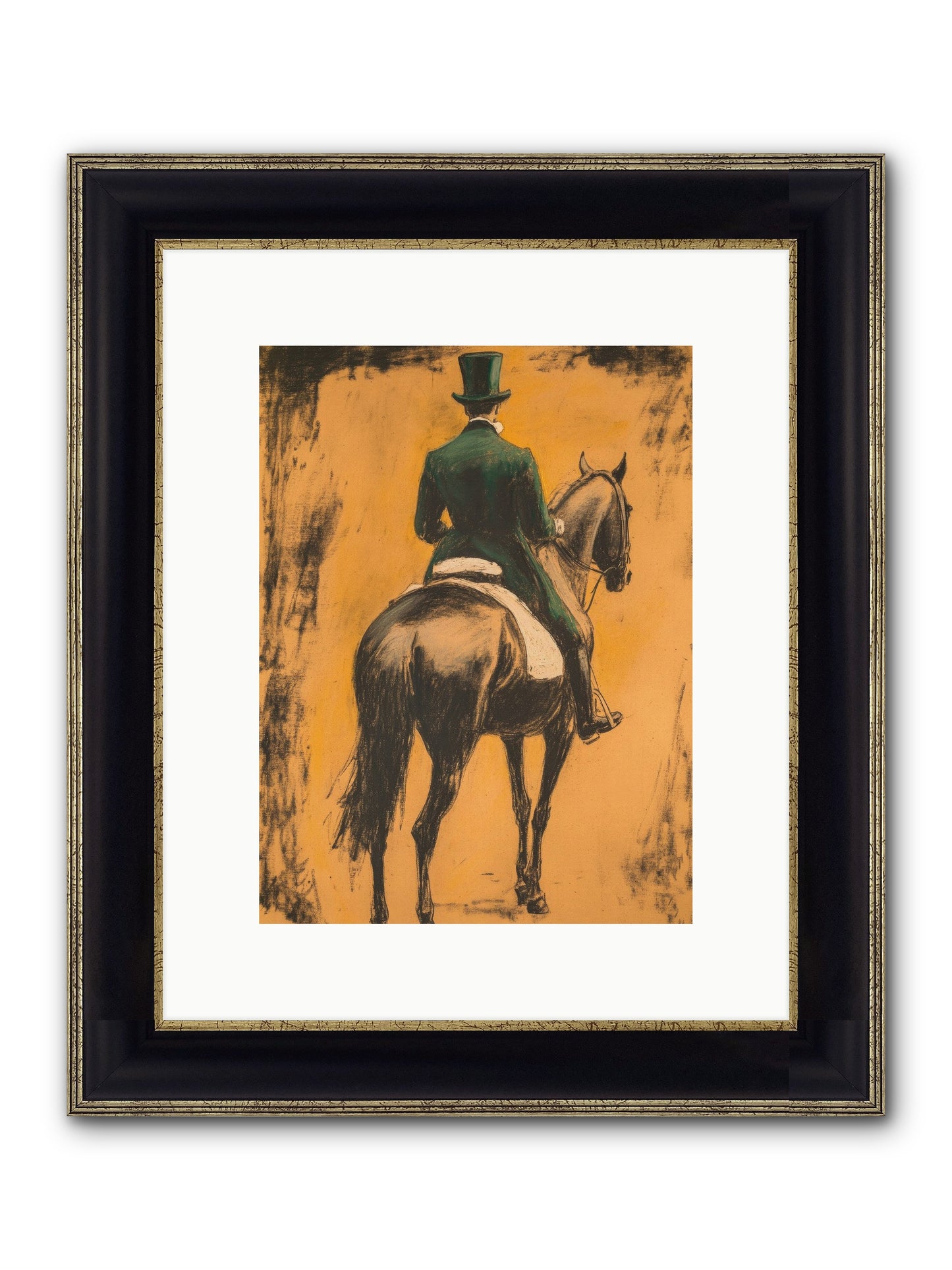 Forest & Steed Framed Print - Black & Gold 9x12