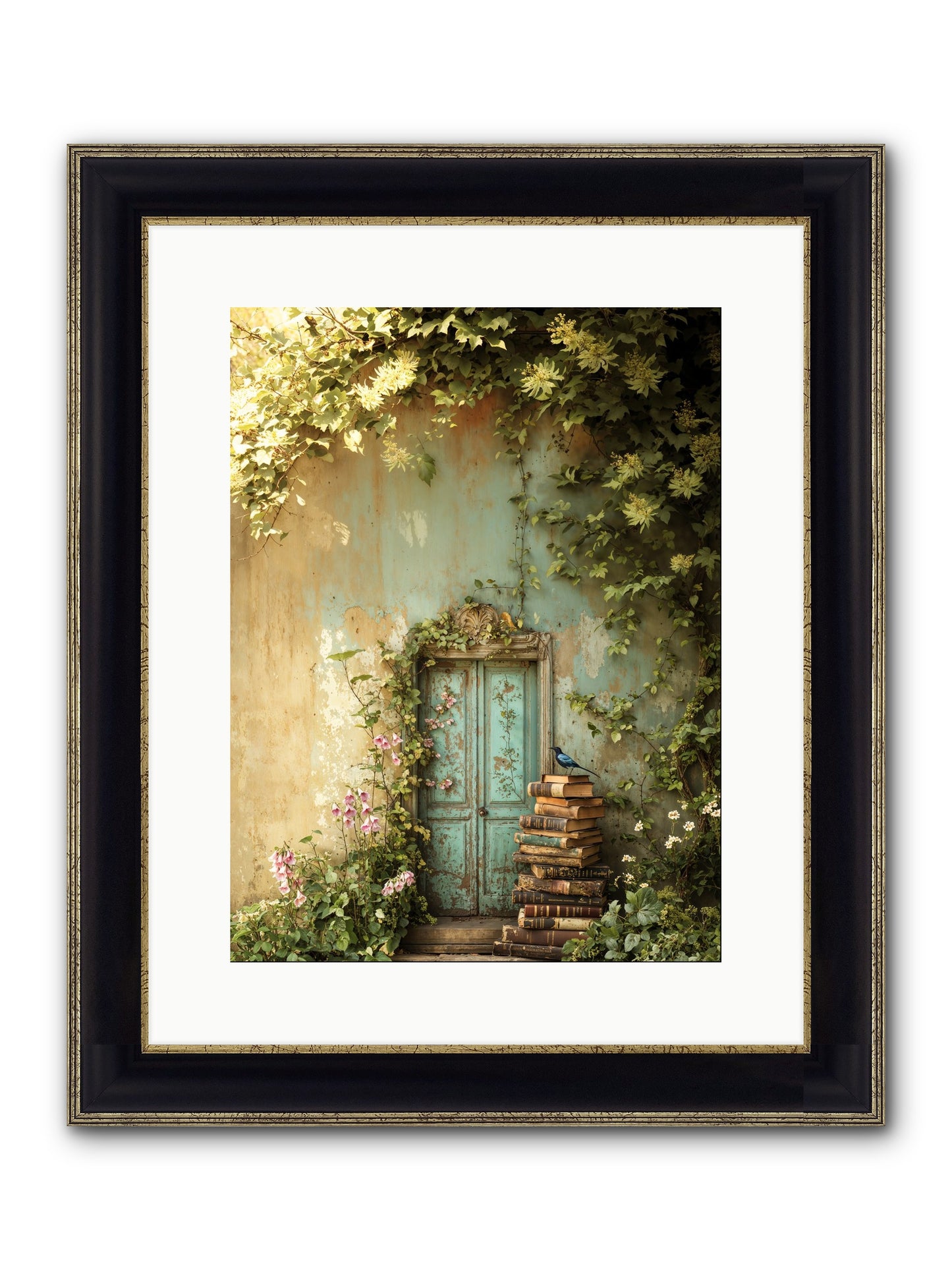 Forgotten Folios Framed Print - Black & Gold 12x16