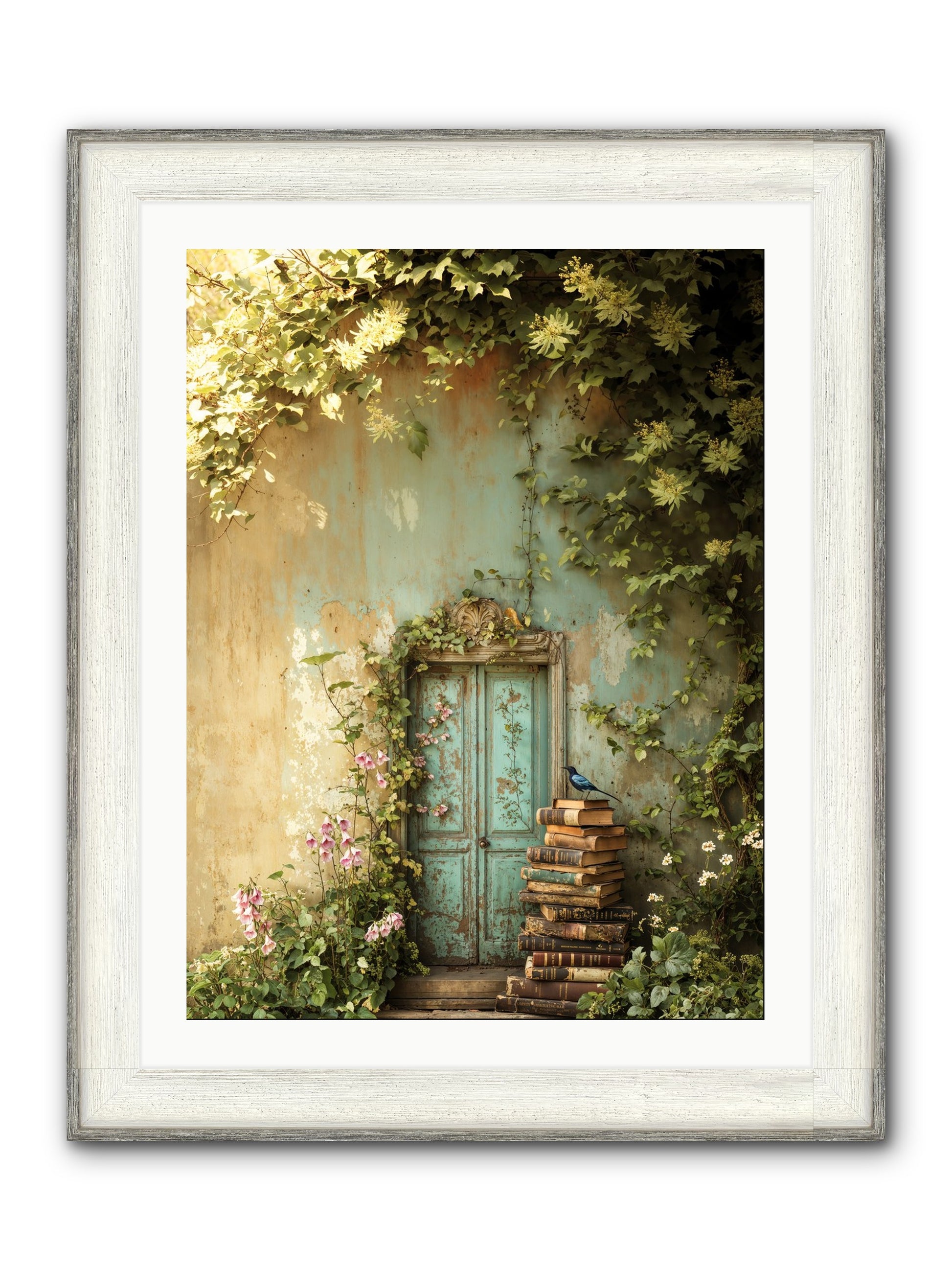 Forgotten Folios Framed Print - Driftwood White 24x32