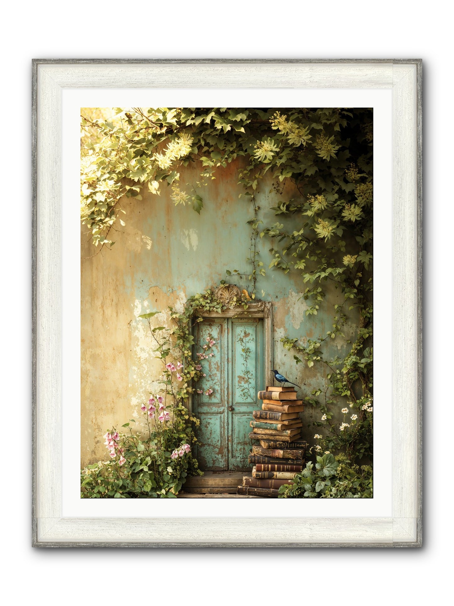 Forgotten Folios Framed Print - Driftwood White 30x40
