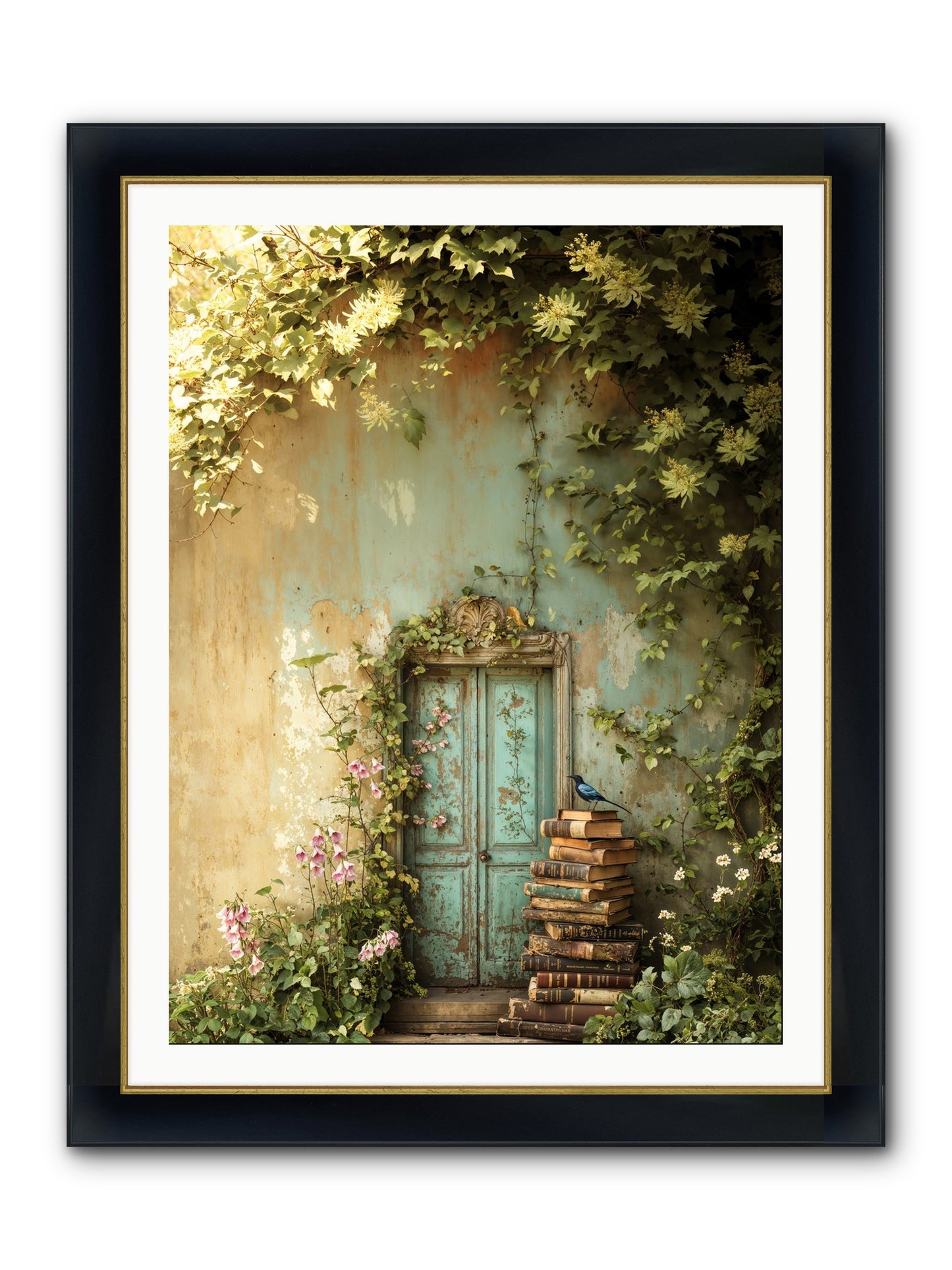 Forgotten Folios Framed Print - Wide Black w/Gold 30x40
