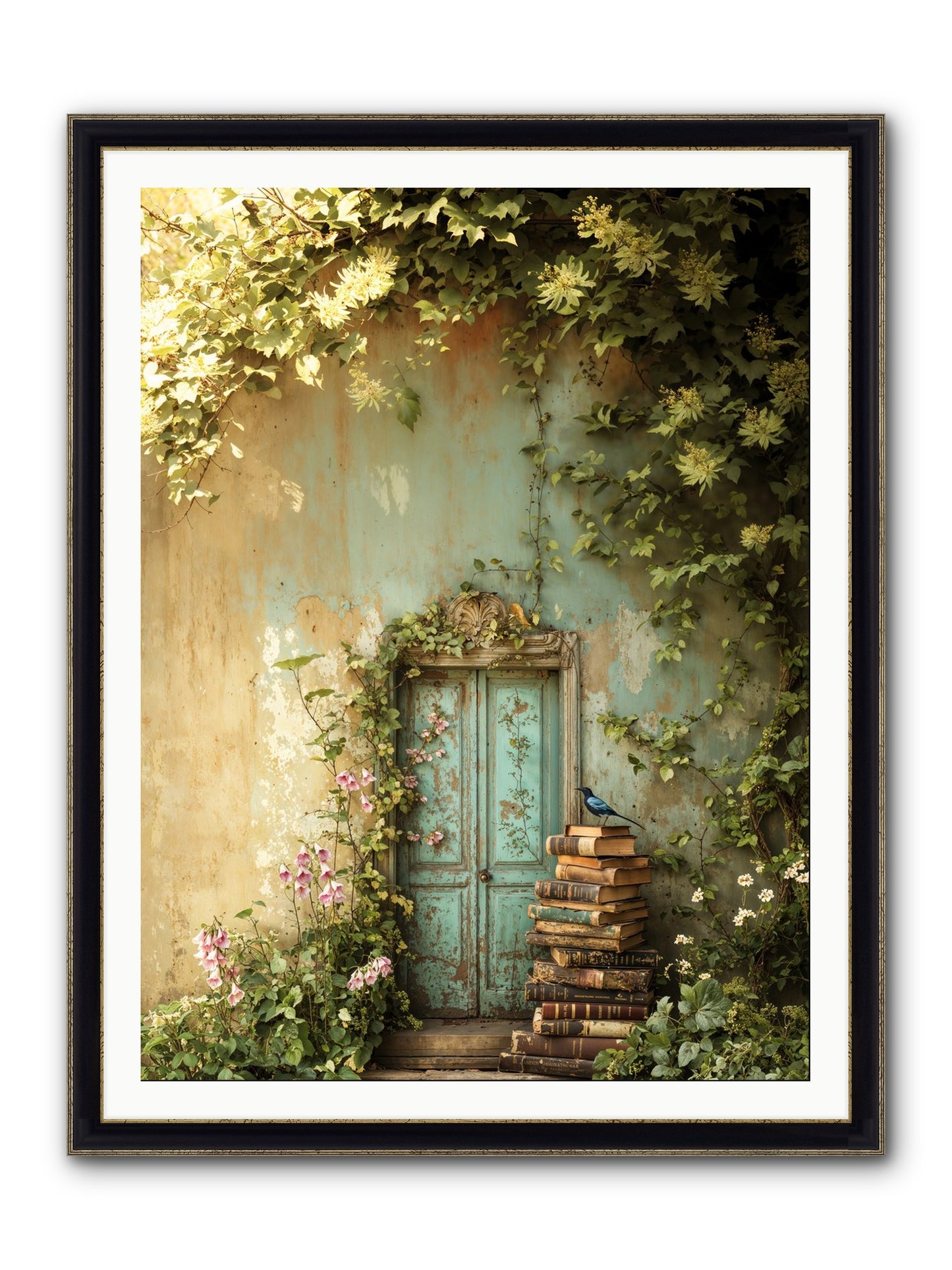 Forgotten Folios Framed Print - Black & Gold 36x48
