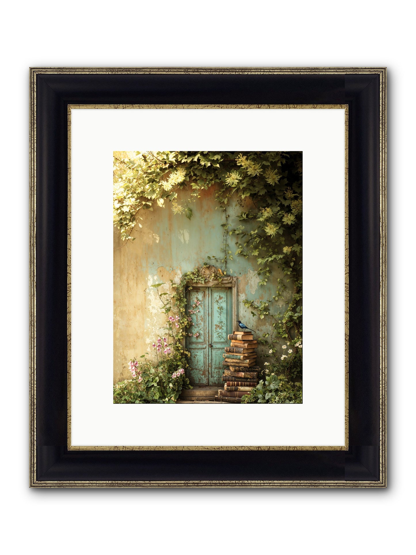 Forgotten Folios Framed Print - Black & Gold 9x12