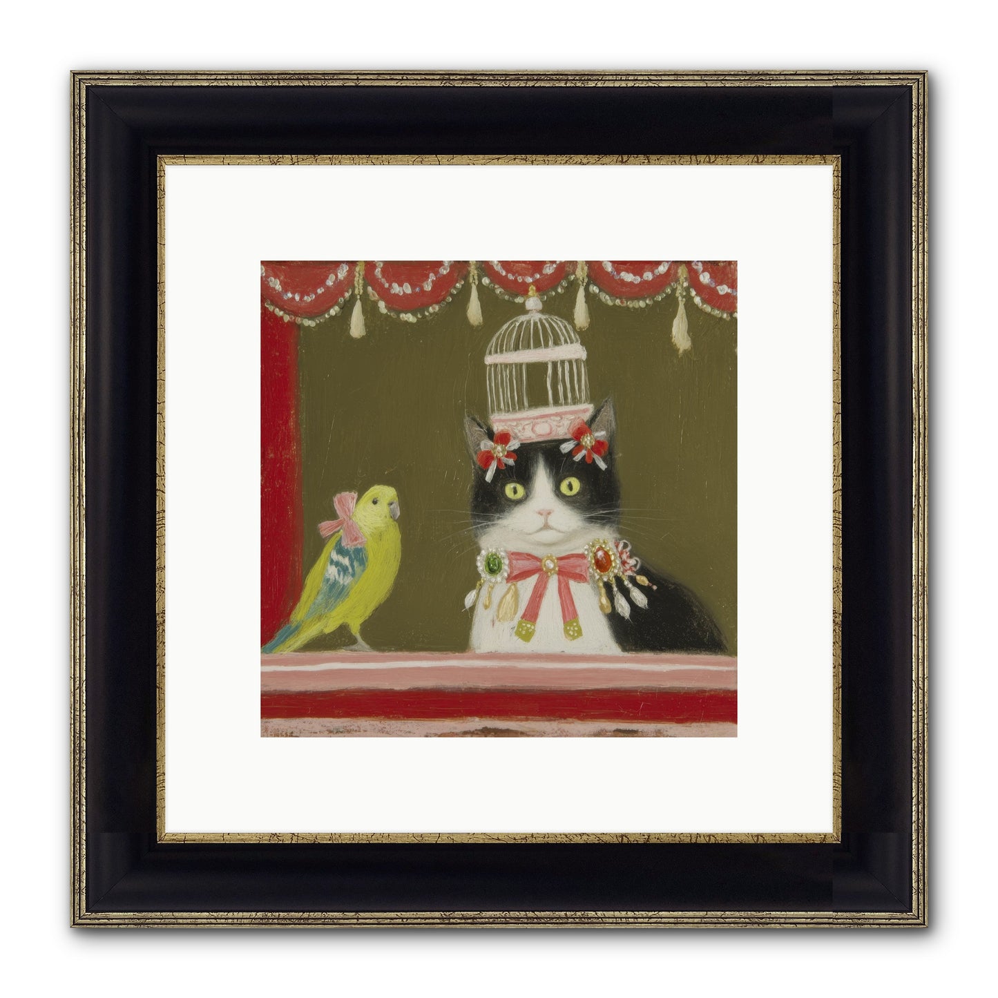 Forgotten Garden Tales Framed Print - Black & Gold 10x10