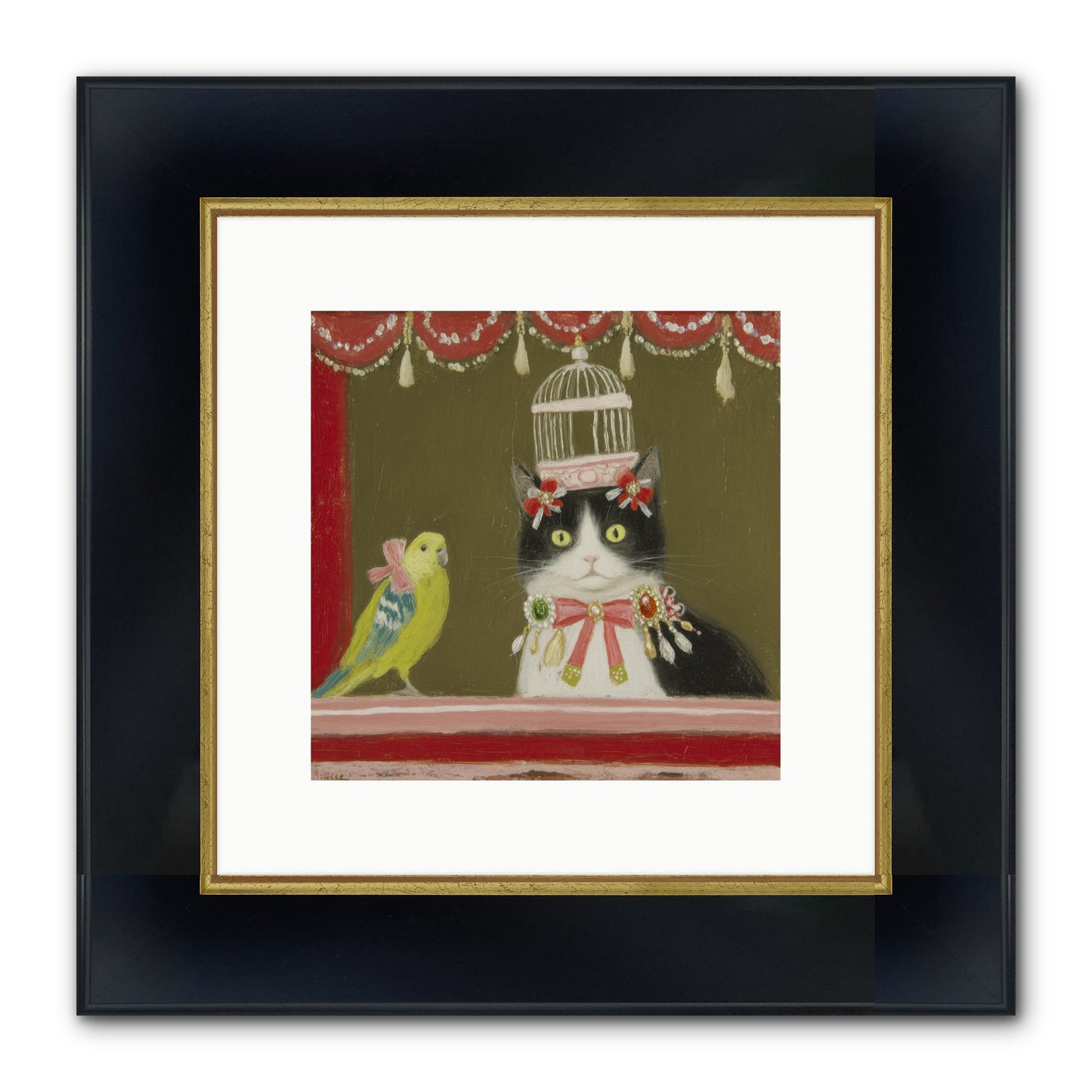Forgotten Garden Tales Framed Print - Wide Black w/Gold 10x10