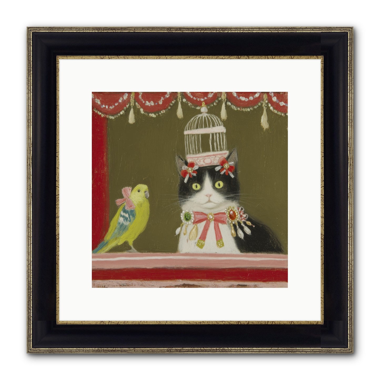 Forgotten Garden Tales Framed Print - Black & Gold 12x12